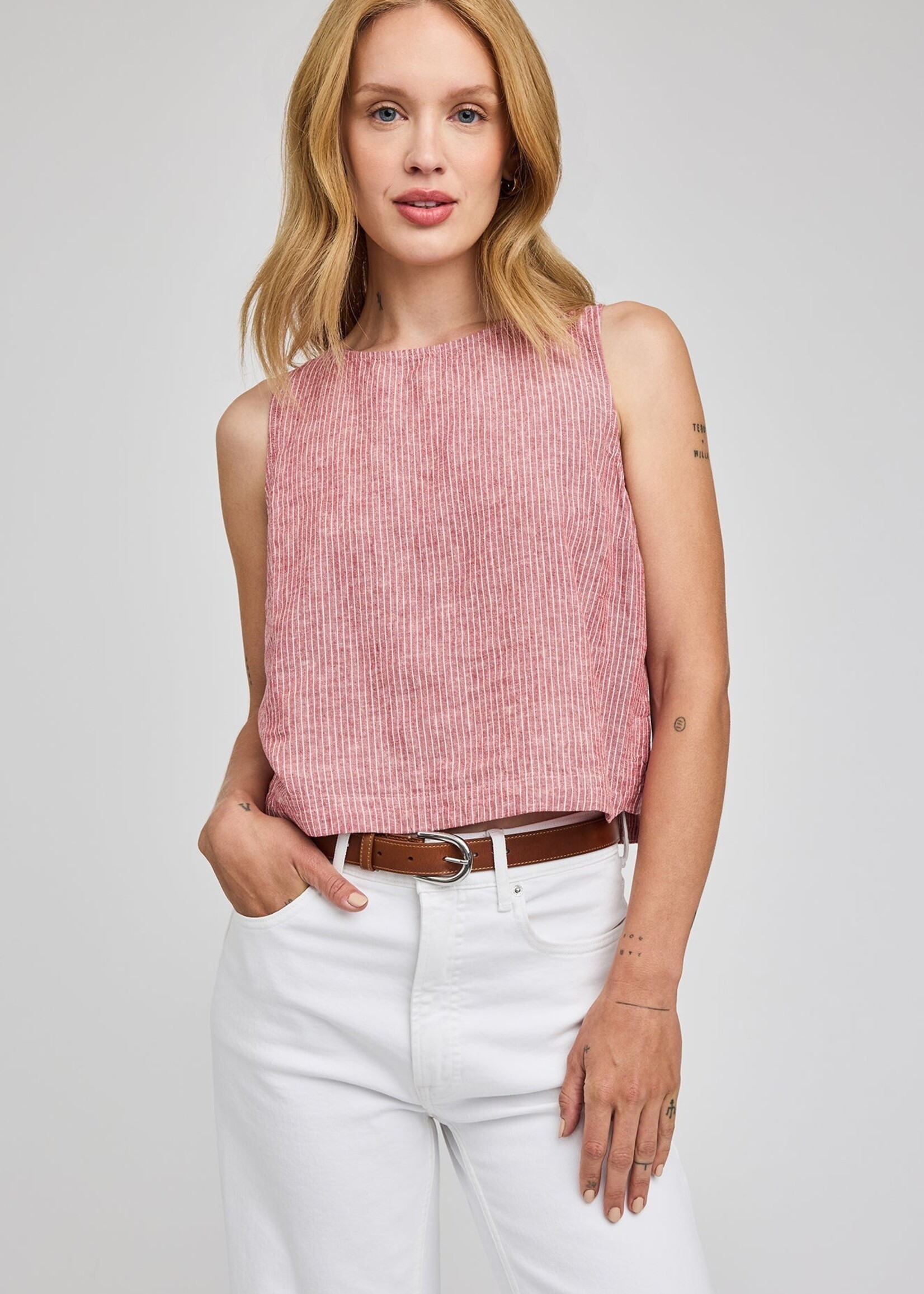 Gentle Fawn Leanna Sleeveless Top - Garnet Stripe