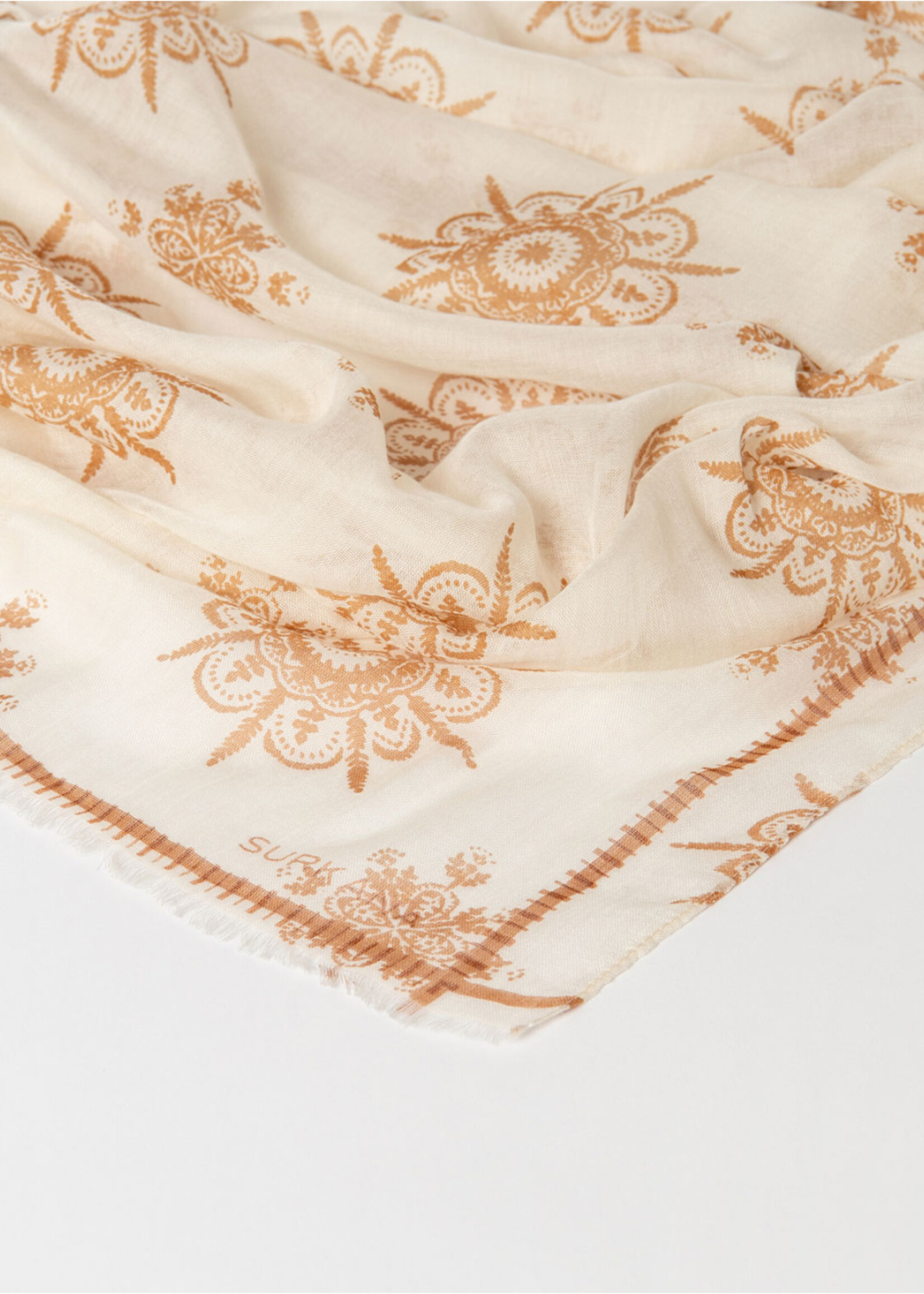 Surkana Surkana Printed Rectangular Scarf - Off White