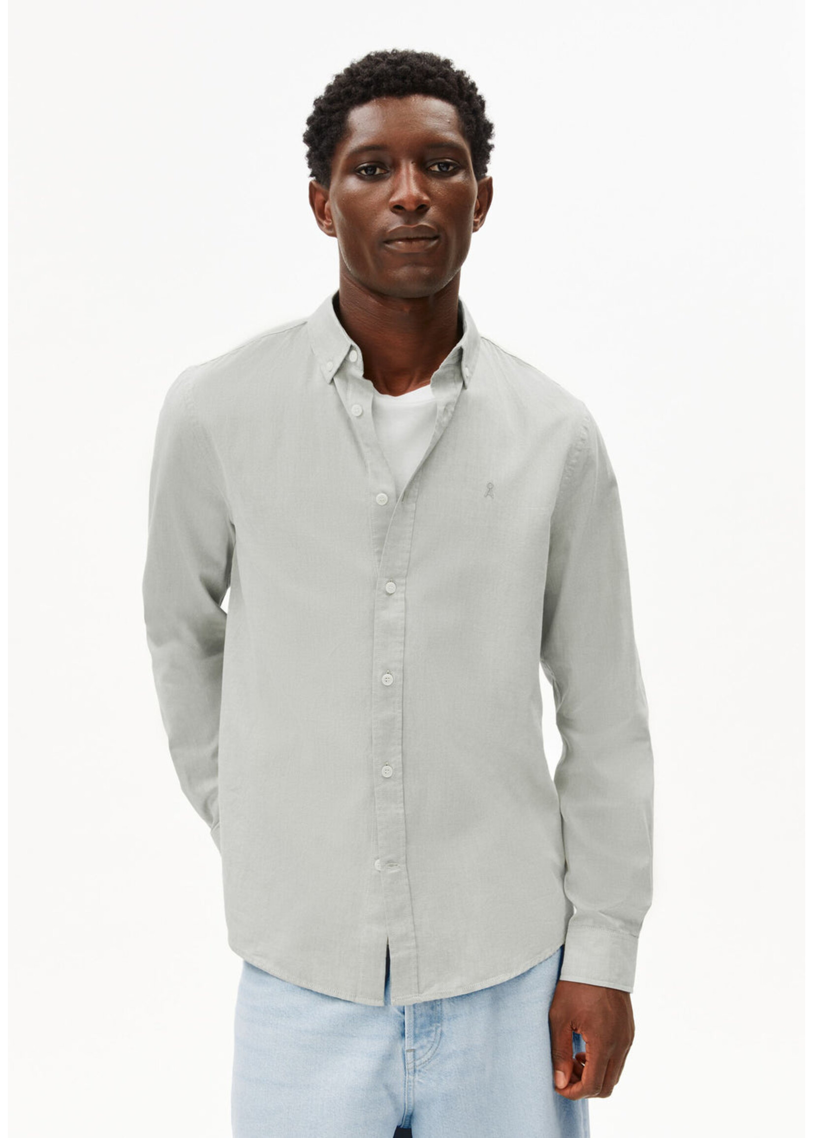 Armedangels Armedangels Quaasa LS Shirt - Fatigue Green