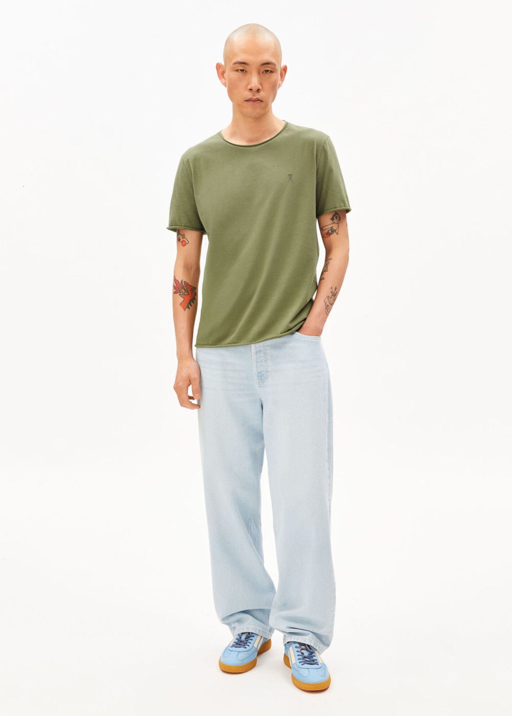 Armedangels Armedangels T-Shirt Brossé Jaames - Fatigue Green