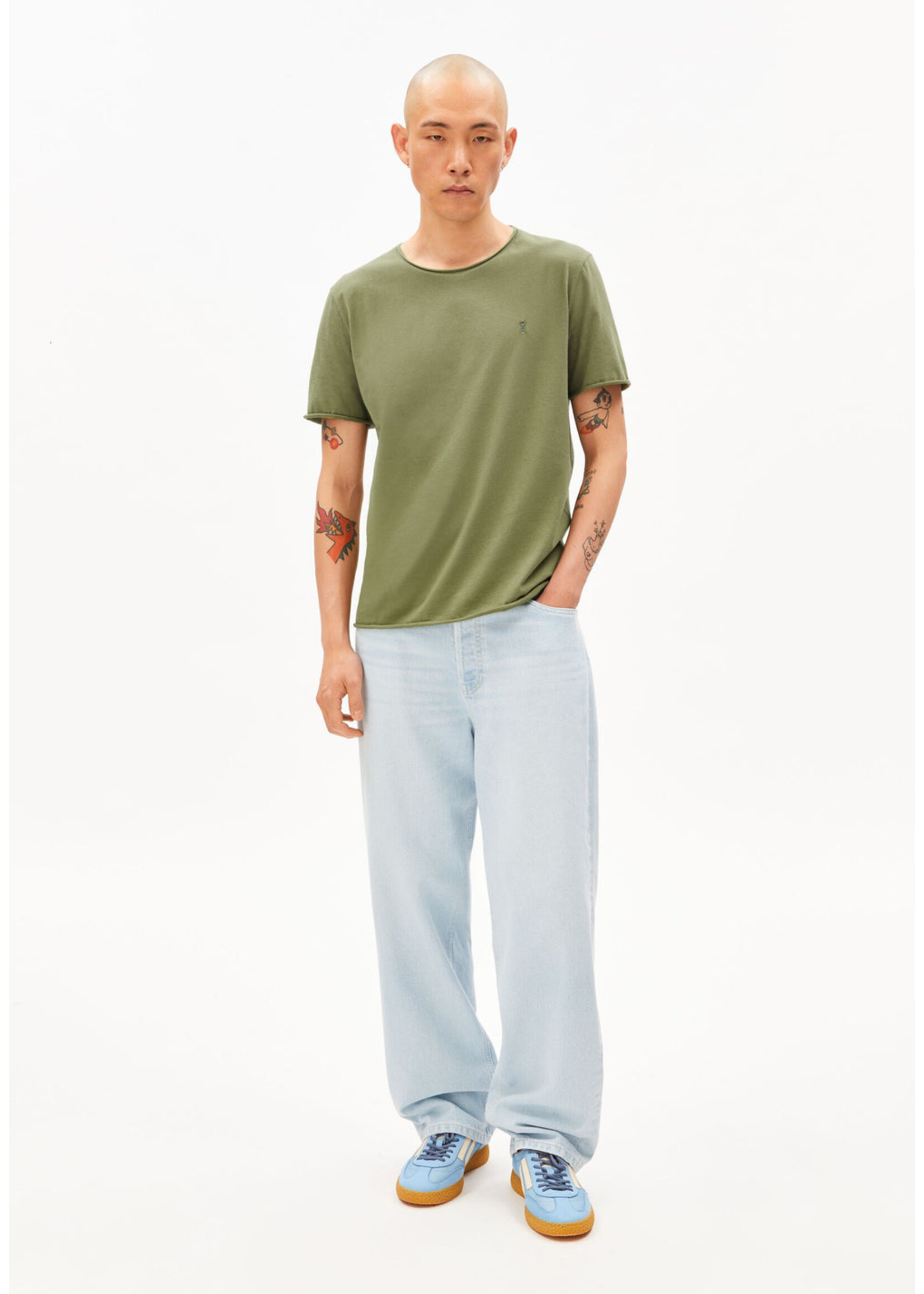 Armedangels Armedangels T-Shirt Brossé Jaames - Fatigue Green