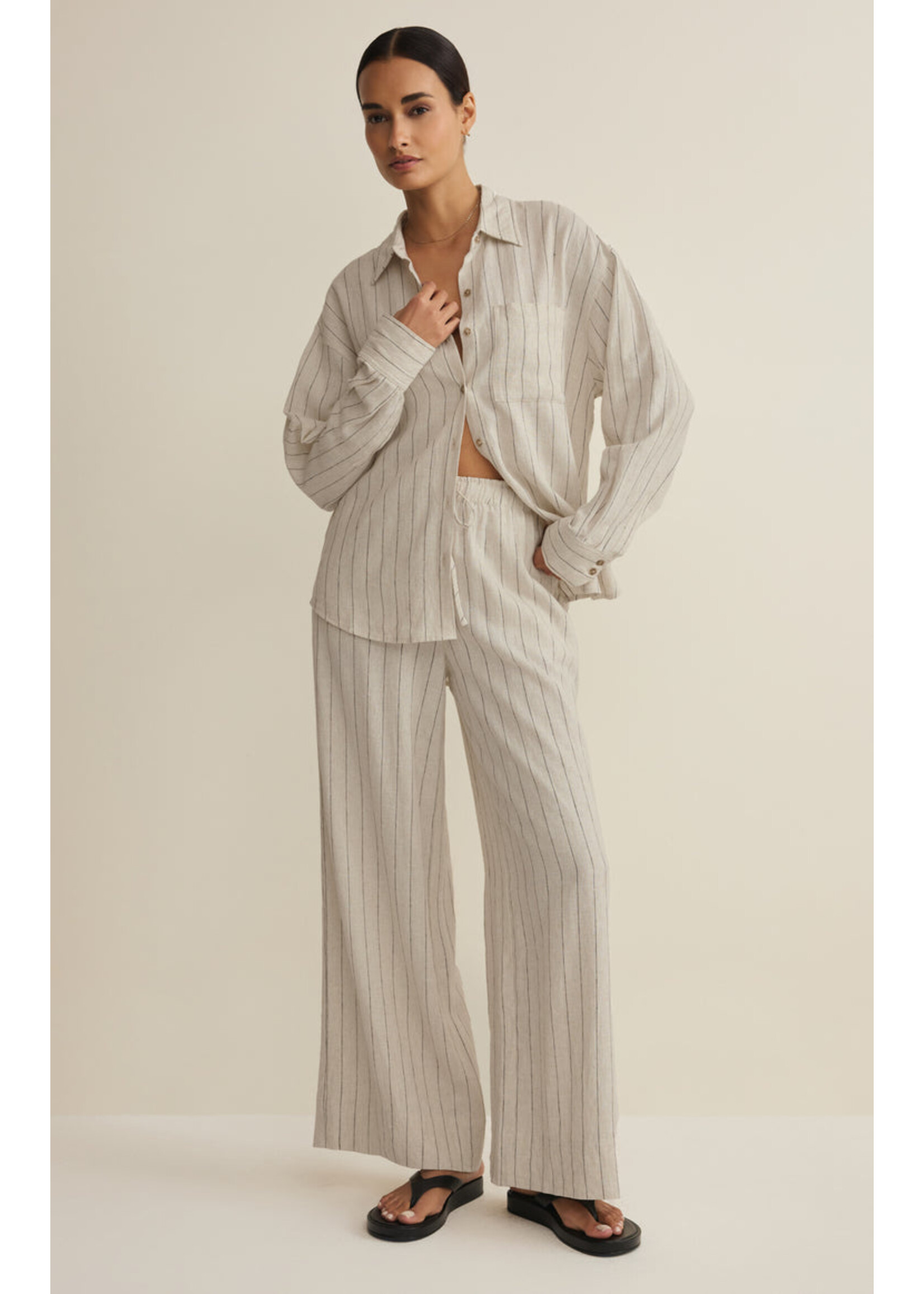 Z-Supply Z-Supply Henri Striped Wide Leg Pant - Linen
