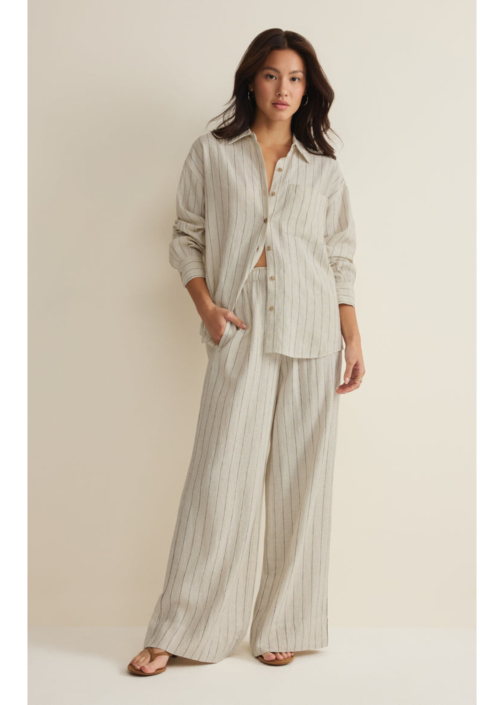 Z-Supply Z-Supply Henri Striped Wide Leg Pant - Linen