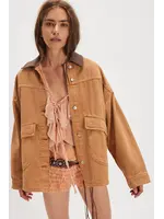 Free People Free People Lemon Demin Jacket - Meerkat