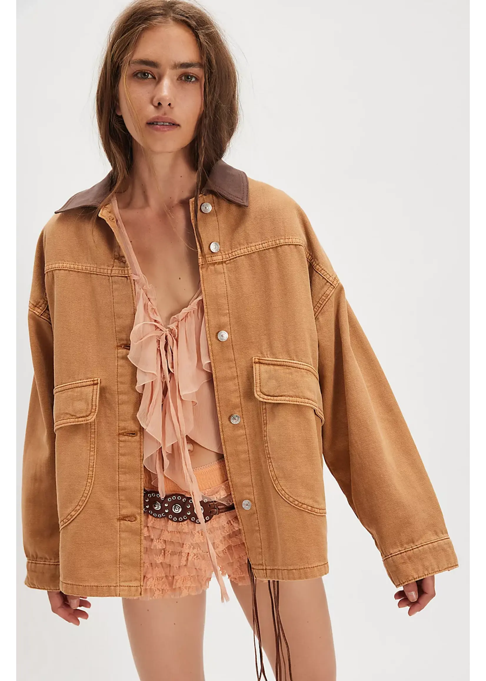 Free People Free People Veste En Jean Lemon - Meerkat