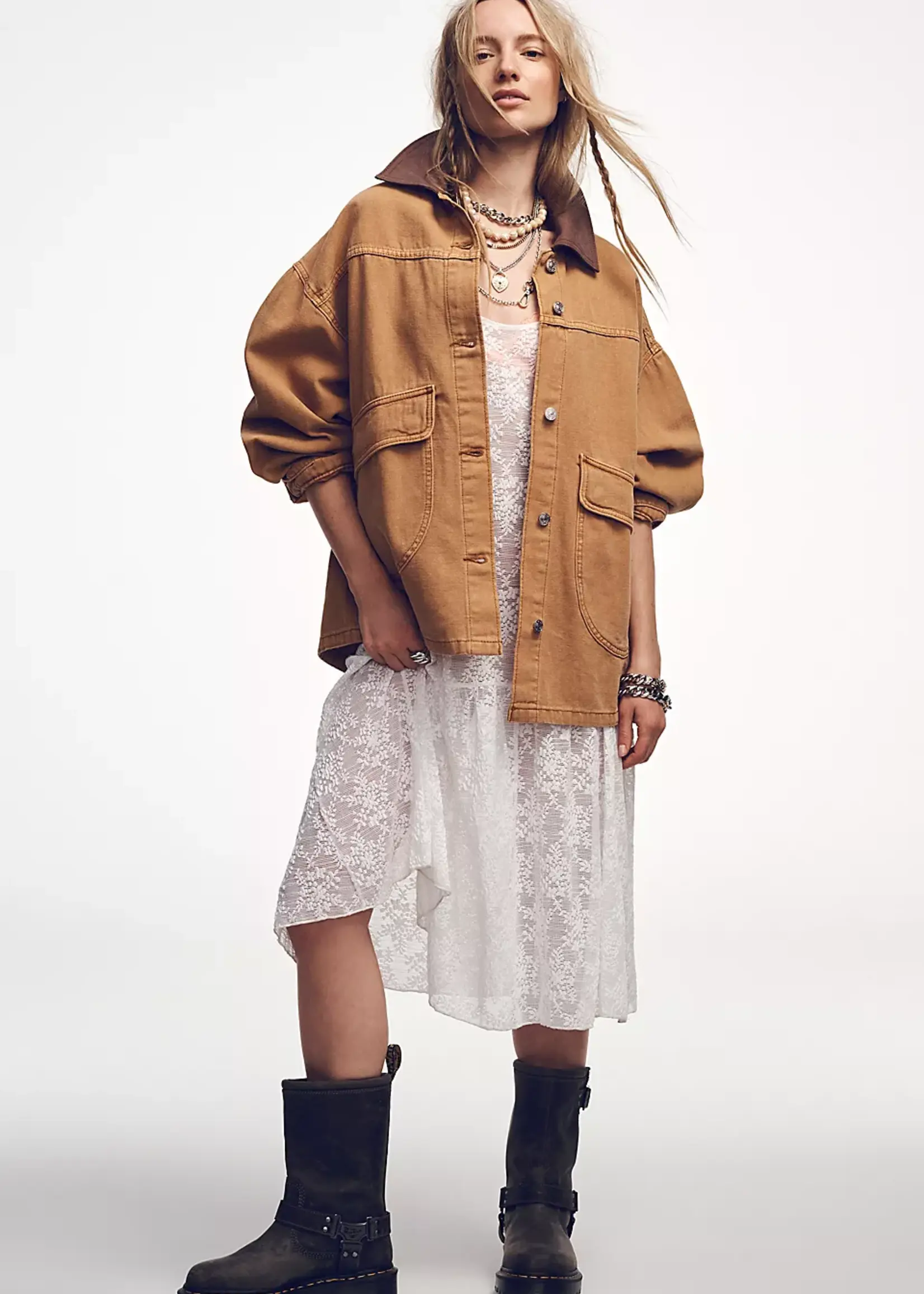 Free People Free People Veste En Jean Lemon - Meerkat