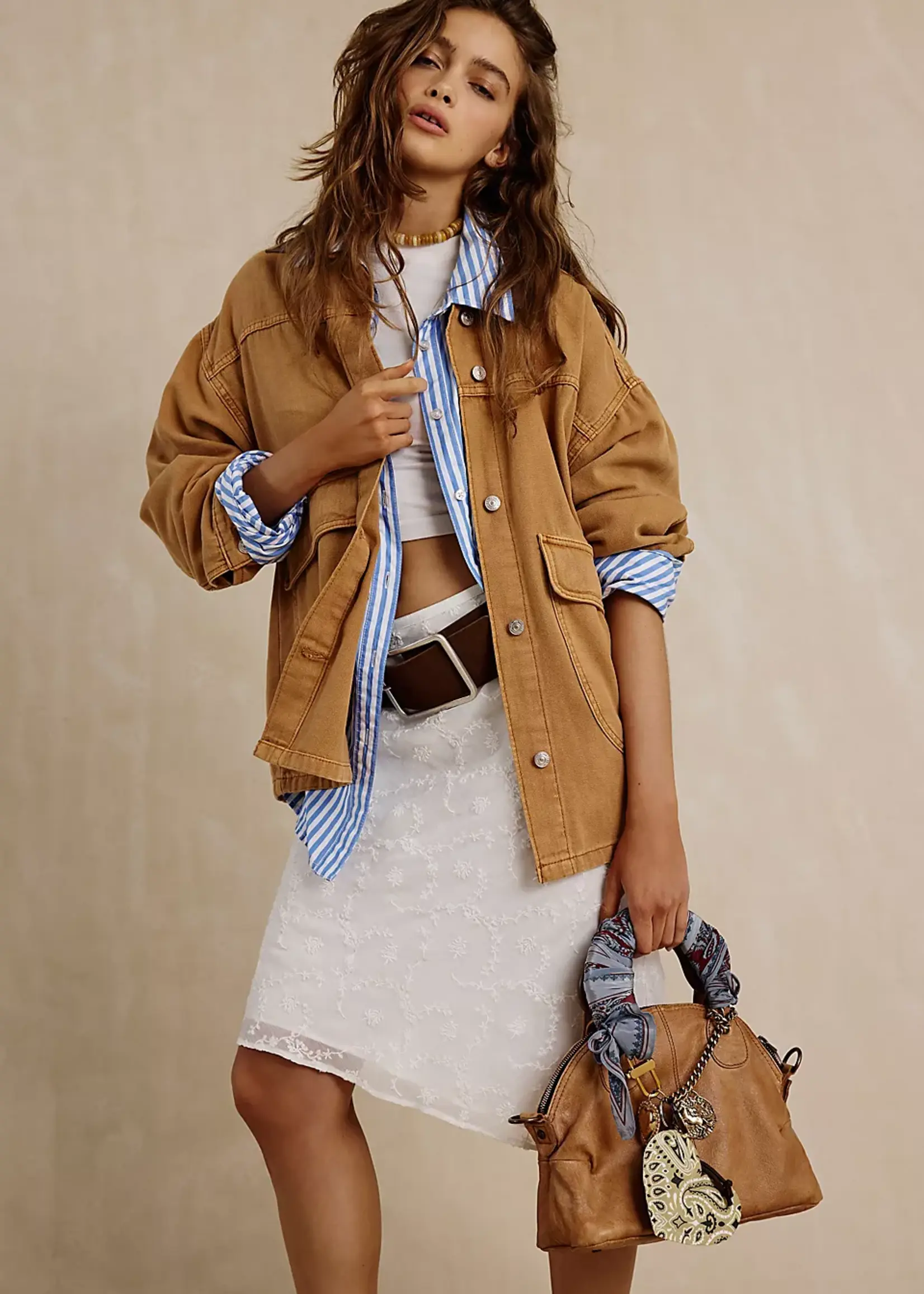 Free People Free People Veste En Jean Lemon - Meerkat