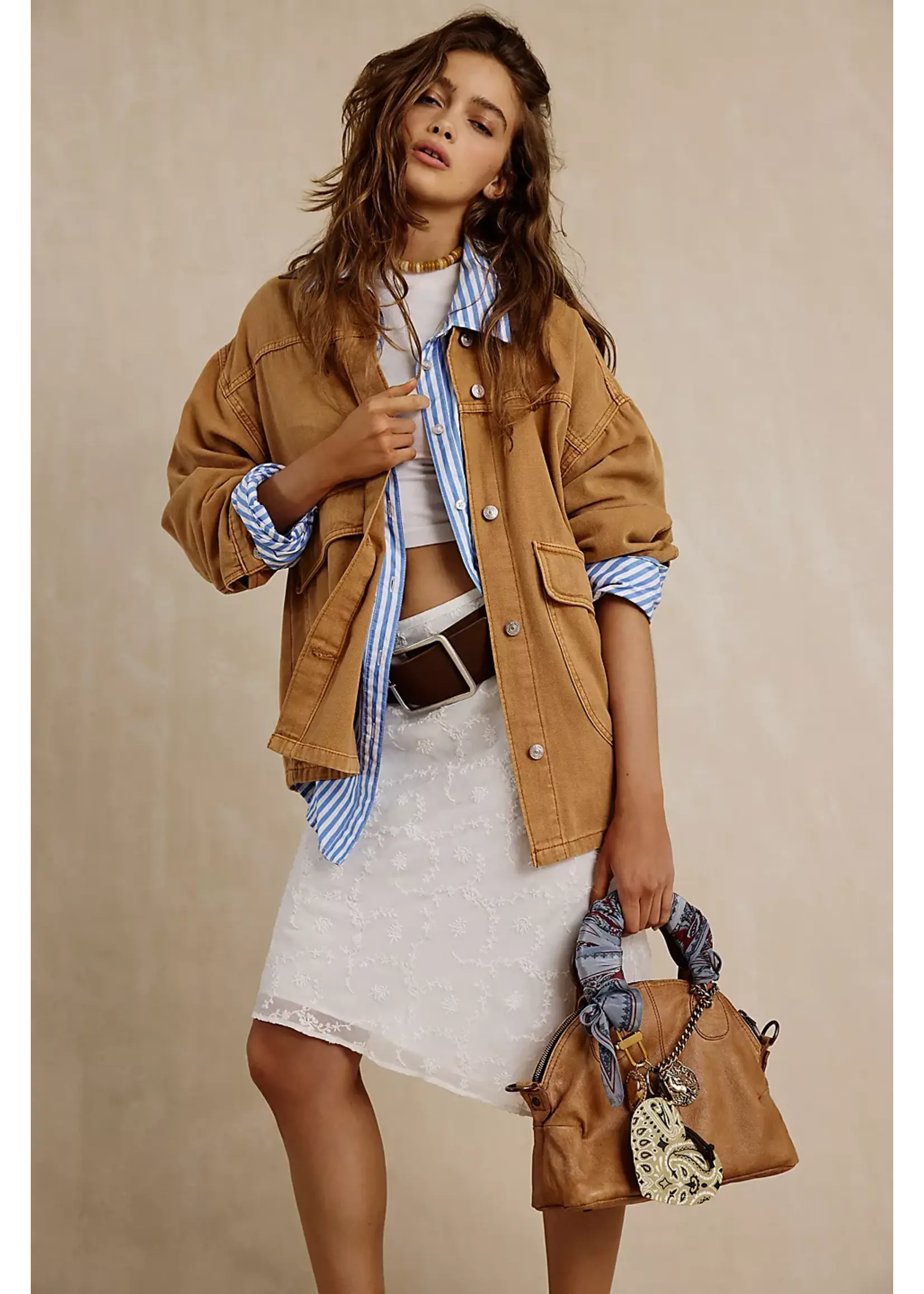 Free People Free People Lemon Demin Jacket - Meerkat
