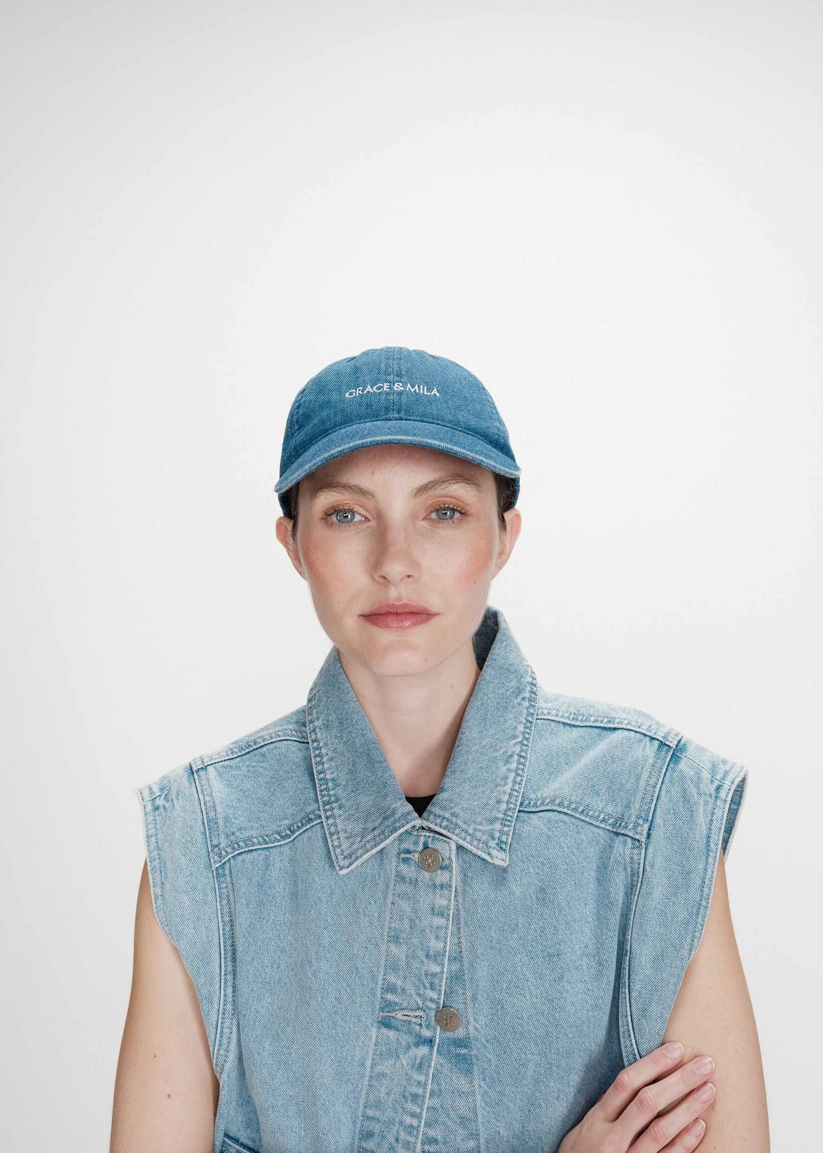 Grace and Mila Grace & Mila Slimane Cap - Medium Blue