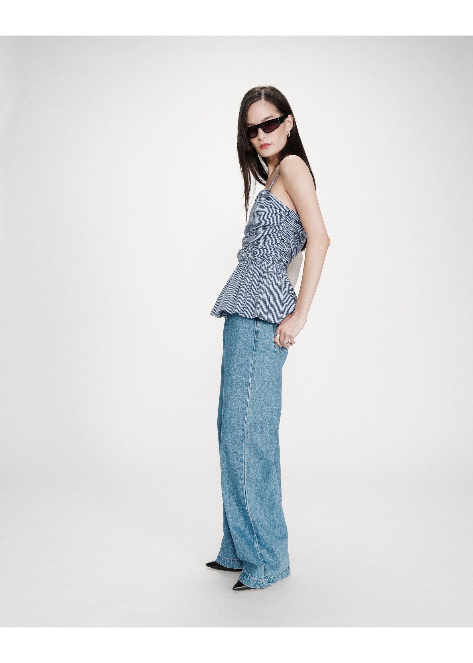 Grace and Mila Grace & Mila Valo Poplin Top - Marine