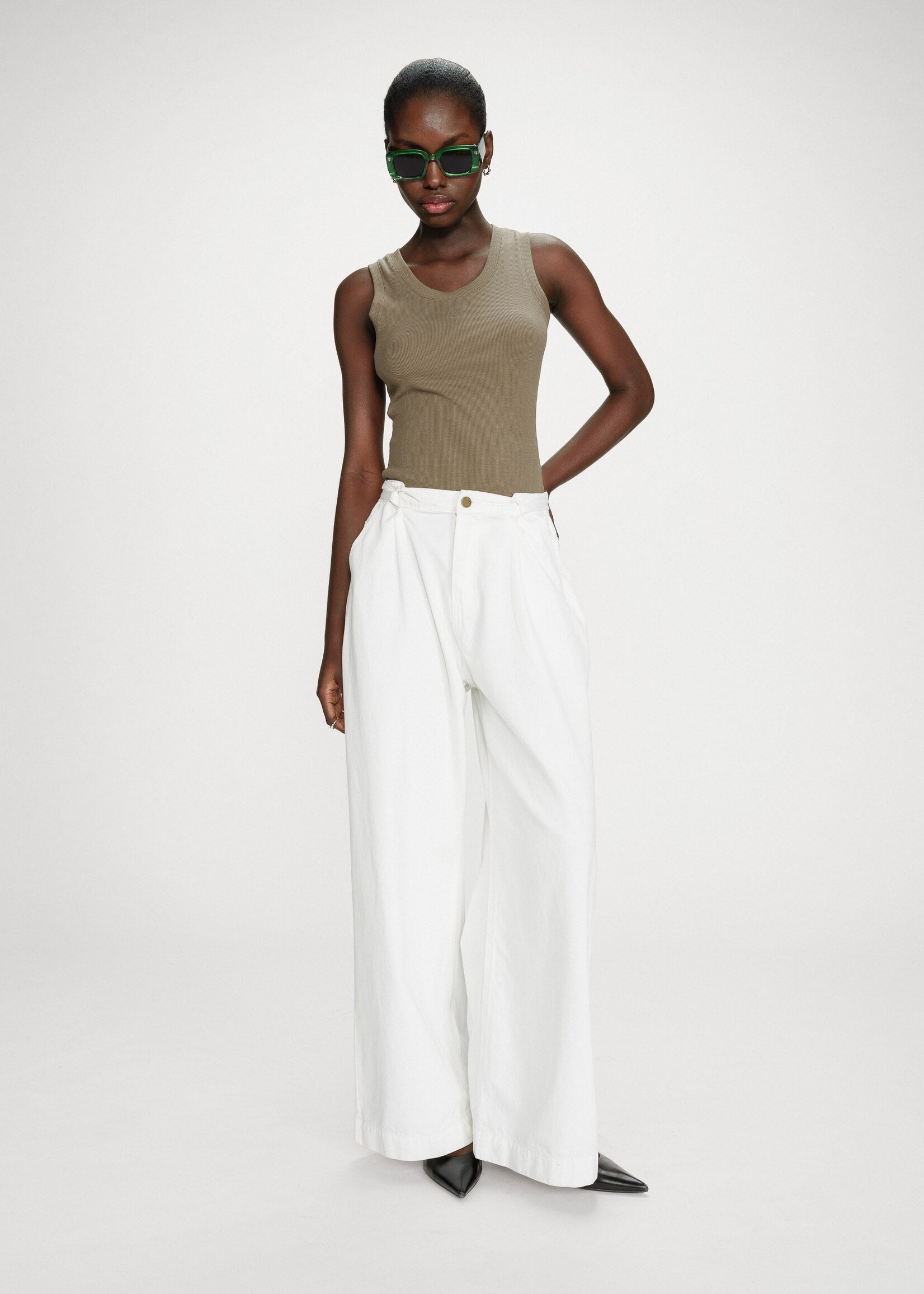 Grace and Mila Grace & Mila Jean Pompon - Blanc