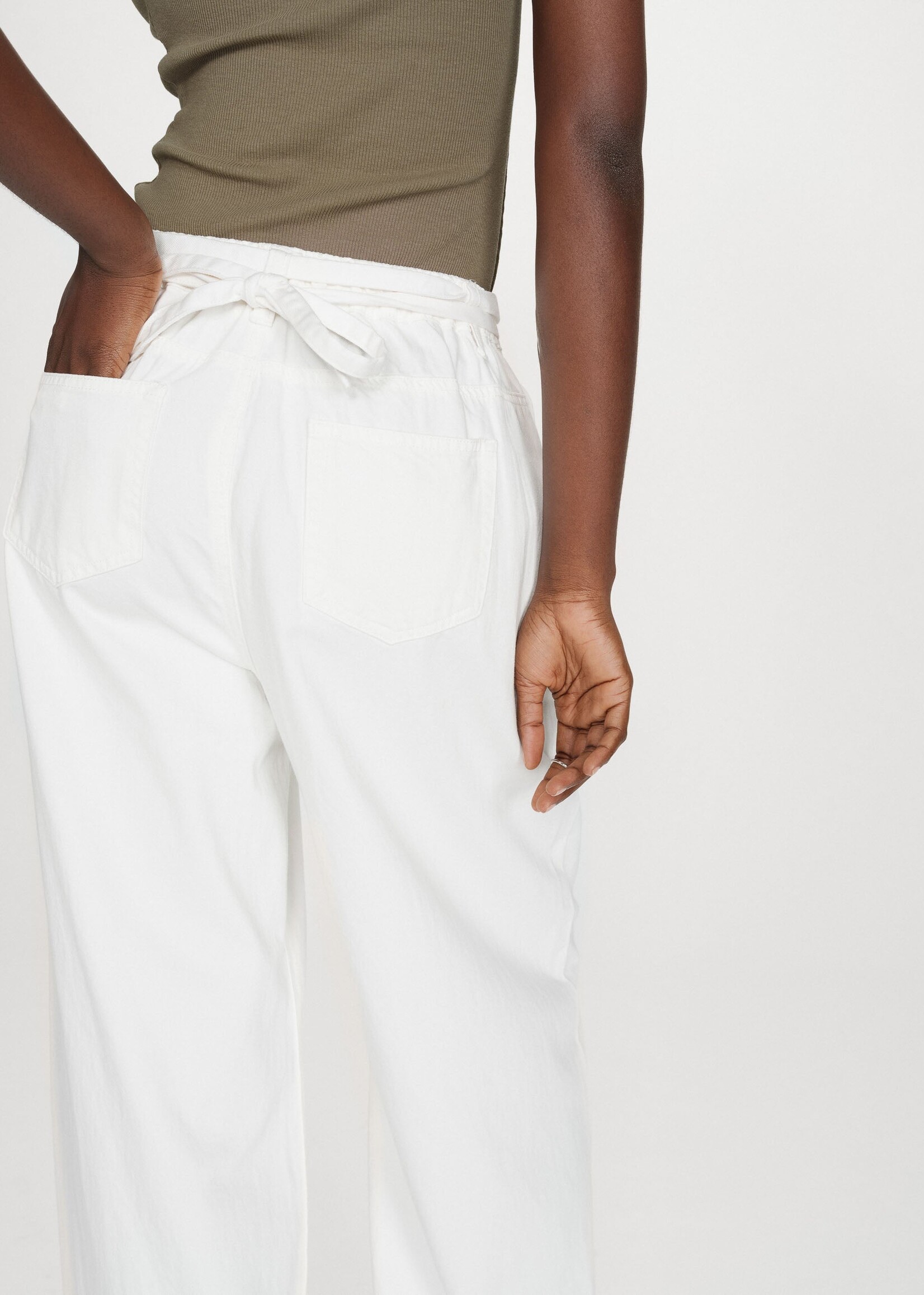 Grace and Mila Grace & Mila Pompon Jean - White