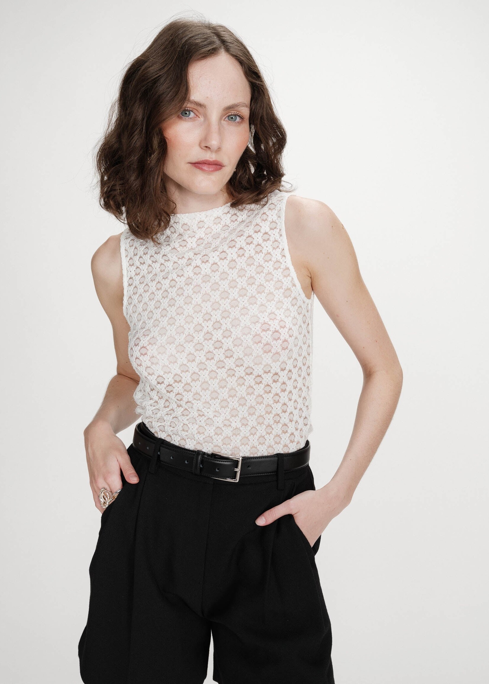 Grace and Mila Grace & Mila Vintie Lace T-Shirt - Ivory