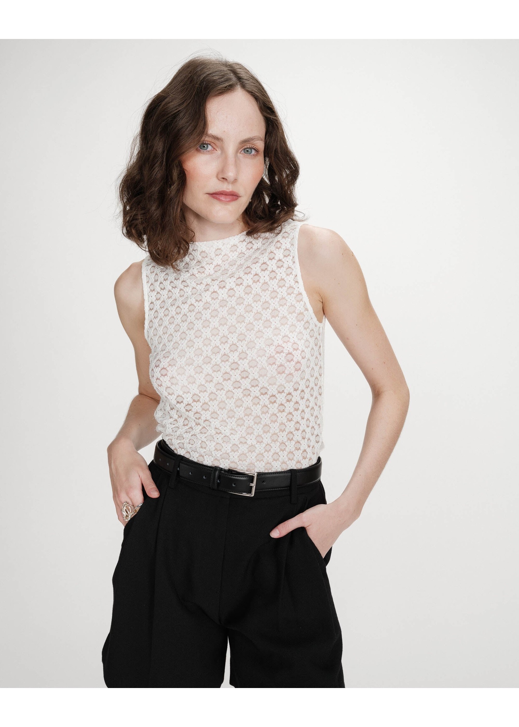 Grace and Mila Grace & Mila T-Shirt Vintie Lace - Ivory