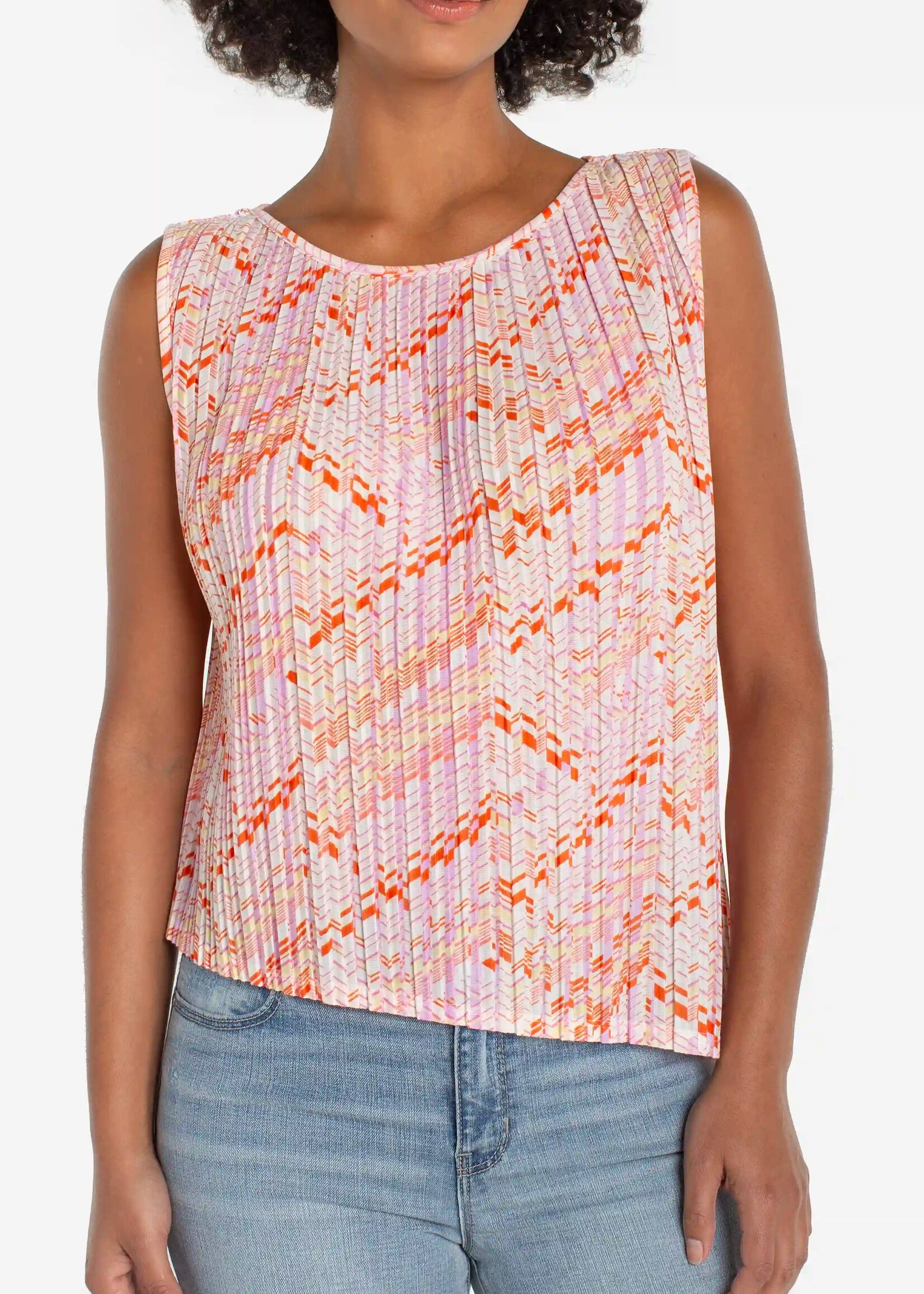 Liverpool Liverpool Haut Sans Manches À Col Rond En Maille - Cream Pink