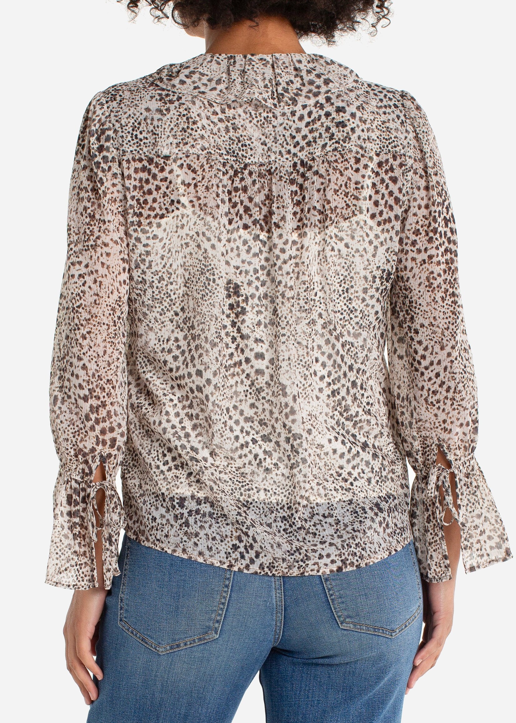 Liverpool Liverpool Ruffle Front Woven Shirt - Multi Animal