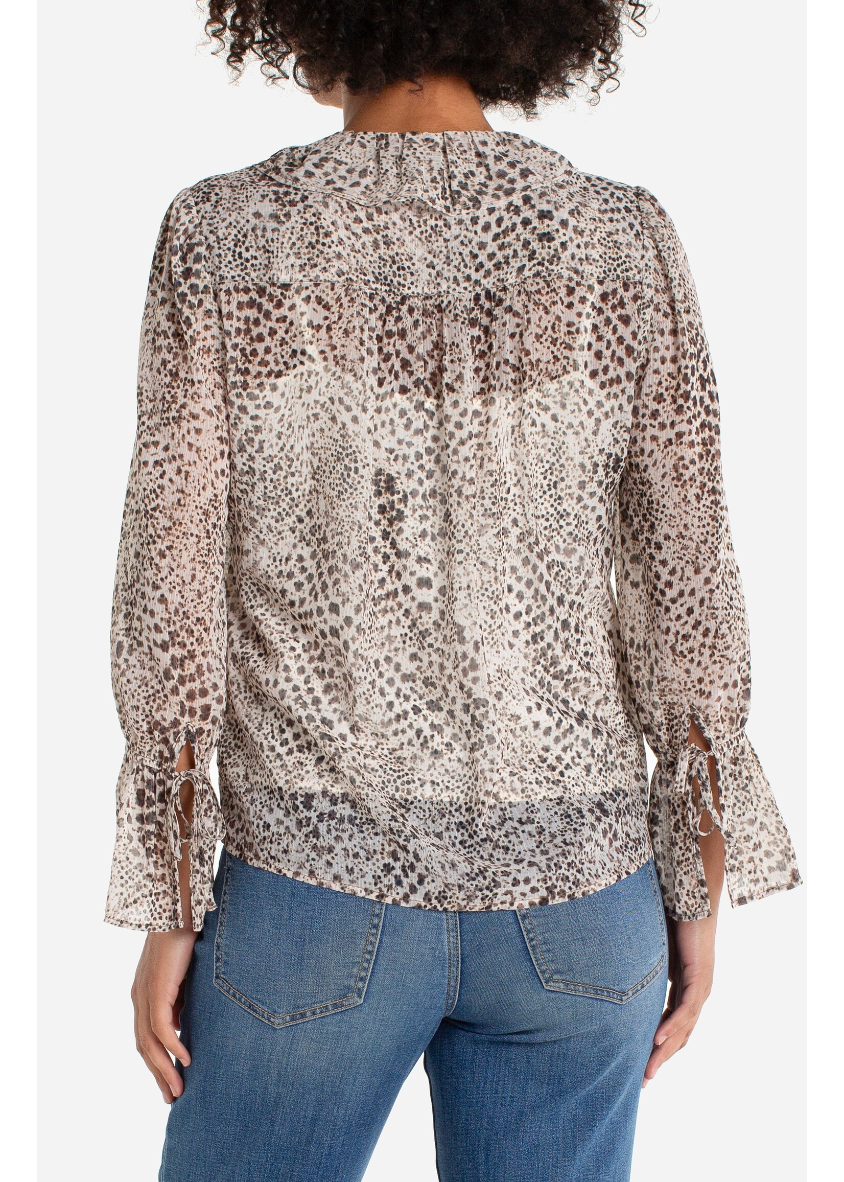 Liverpool Liverpool Ruffle Front Woven Shirt - Multi Animal