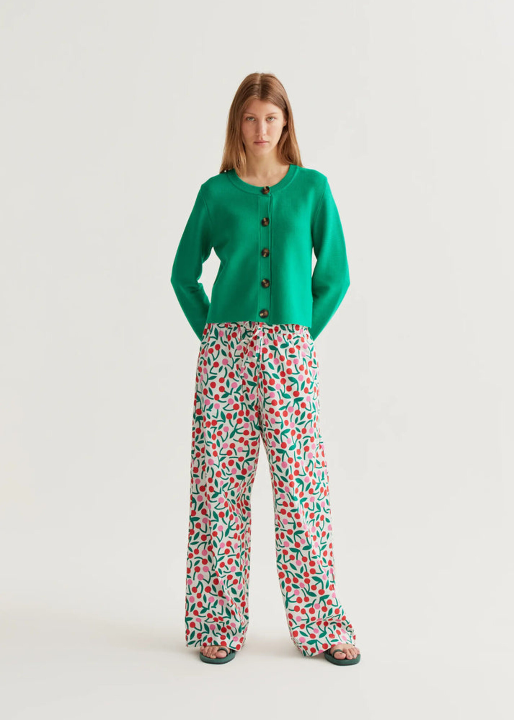 Compañía Fantástica Compañía Fantástica Gilet Vert À Gros Boutons - Vert