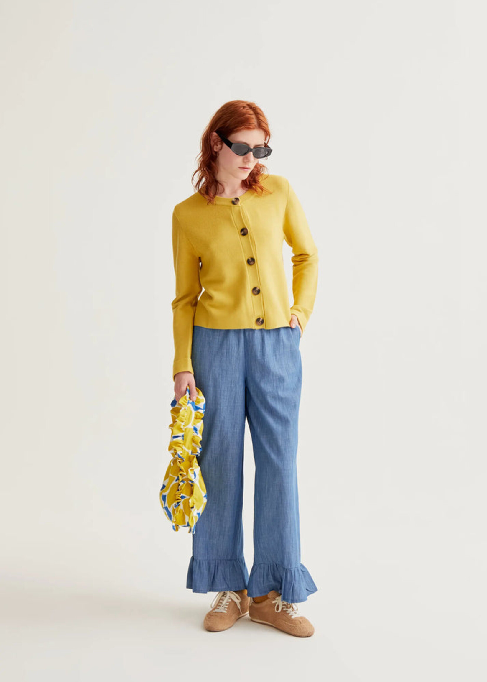 Compañía Fantástica Compañía Fantástica Gilet À Gros Boutons - Jaune