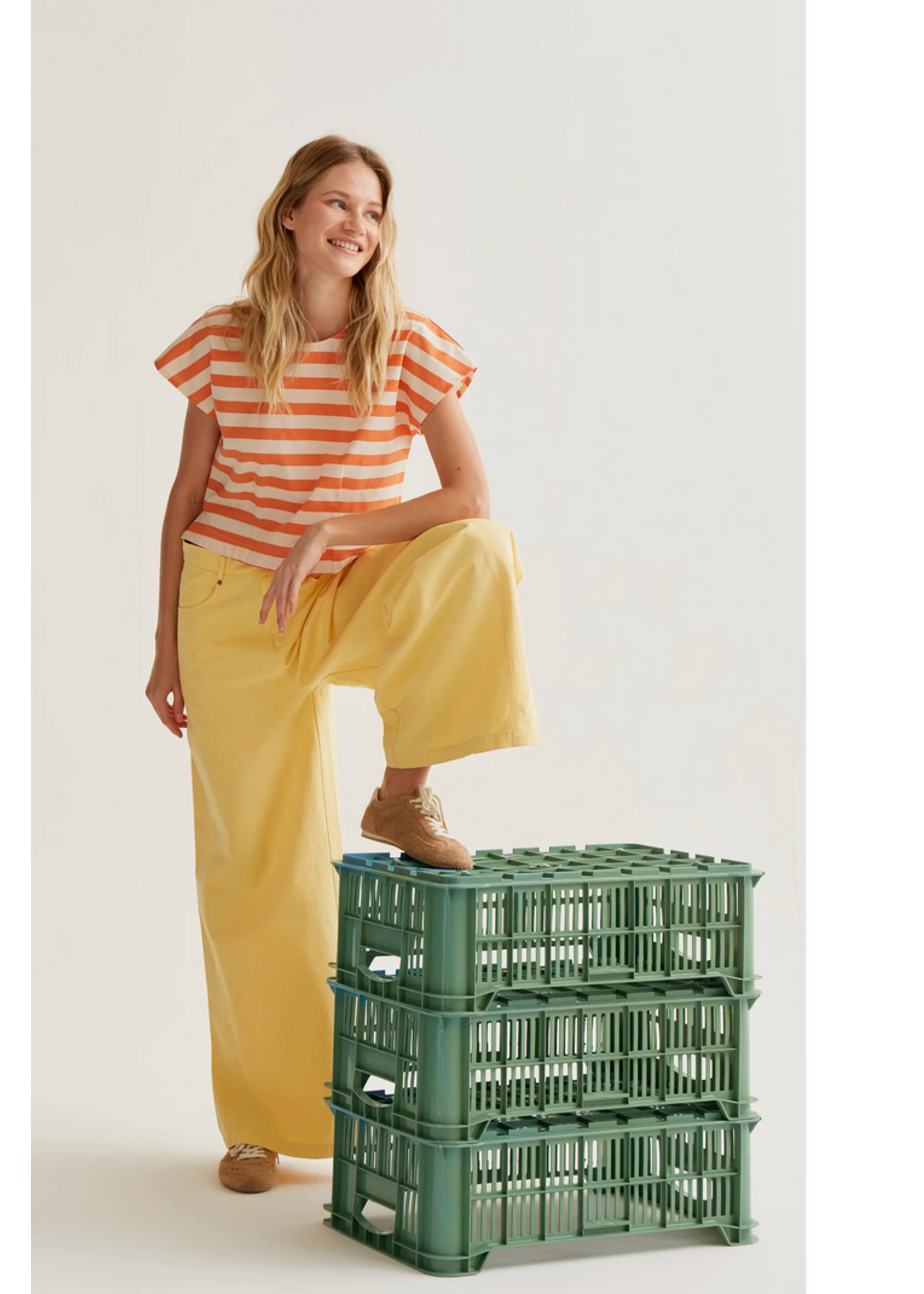 Compañía Fantástica Compañía Fantástica Pantalon À Jambes Larges - Jaune