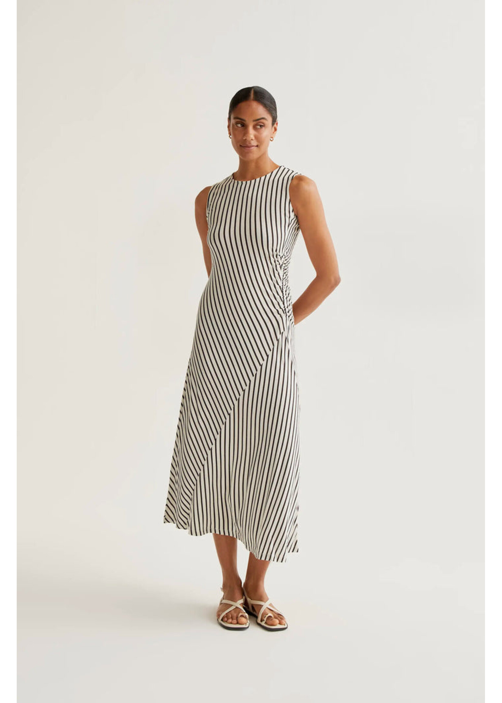 Compañía Fantástica  Compañía Fantástica Robe Longue À Detail - Black Stripes