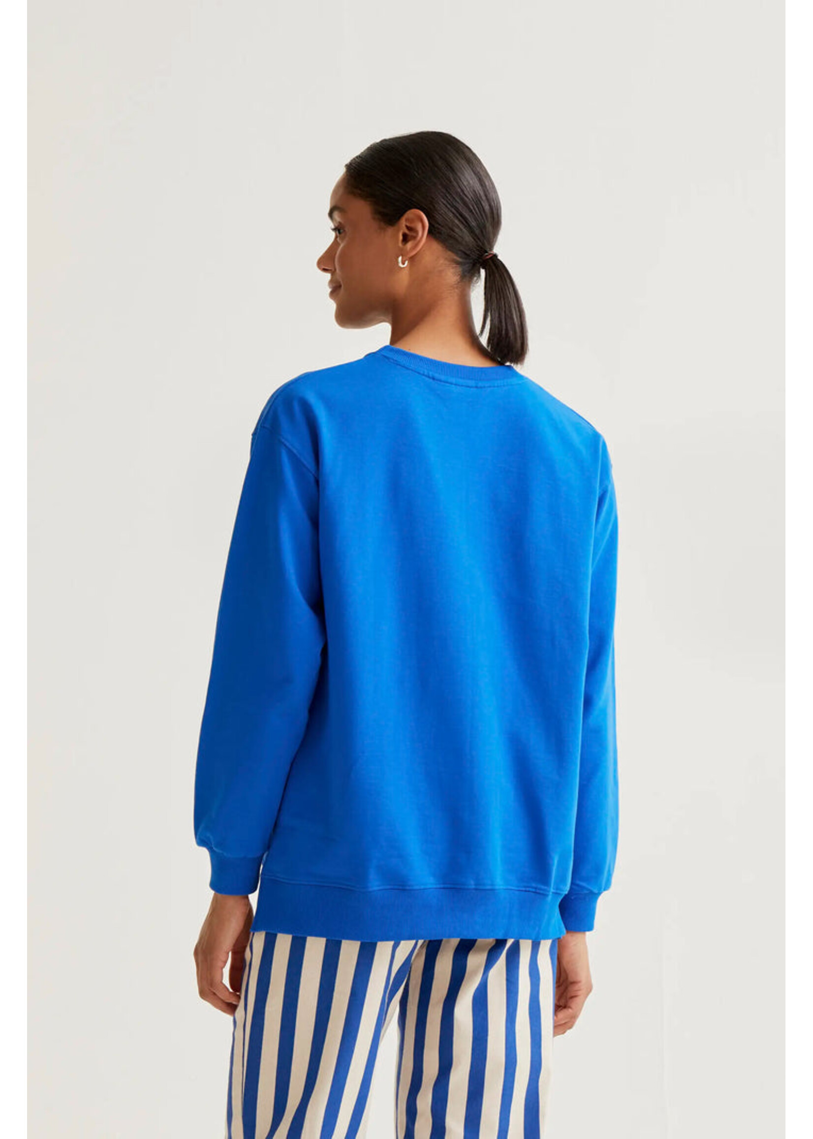 Compañía Fantástica  Compañía Fantástica Sweat-Shirt Brodé Citron - Bleu