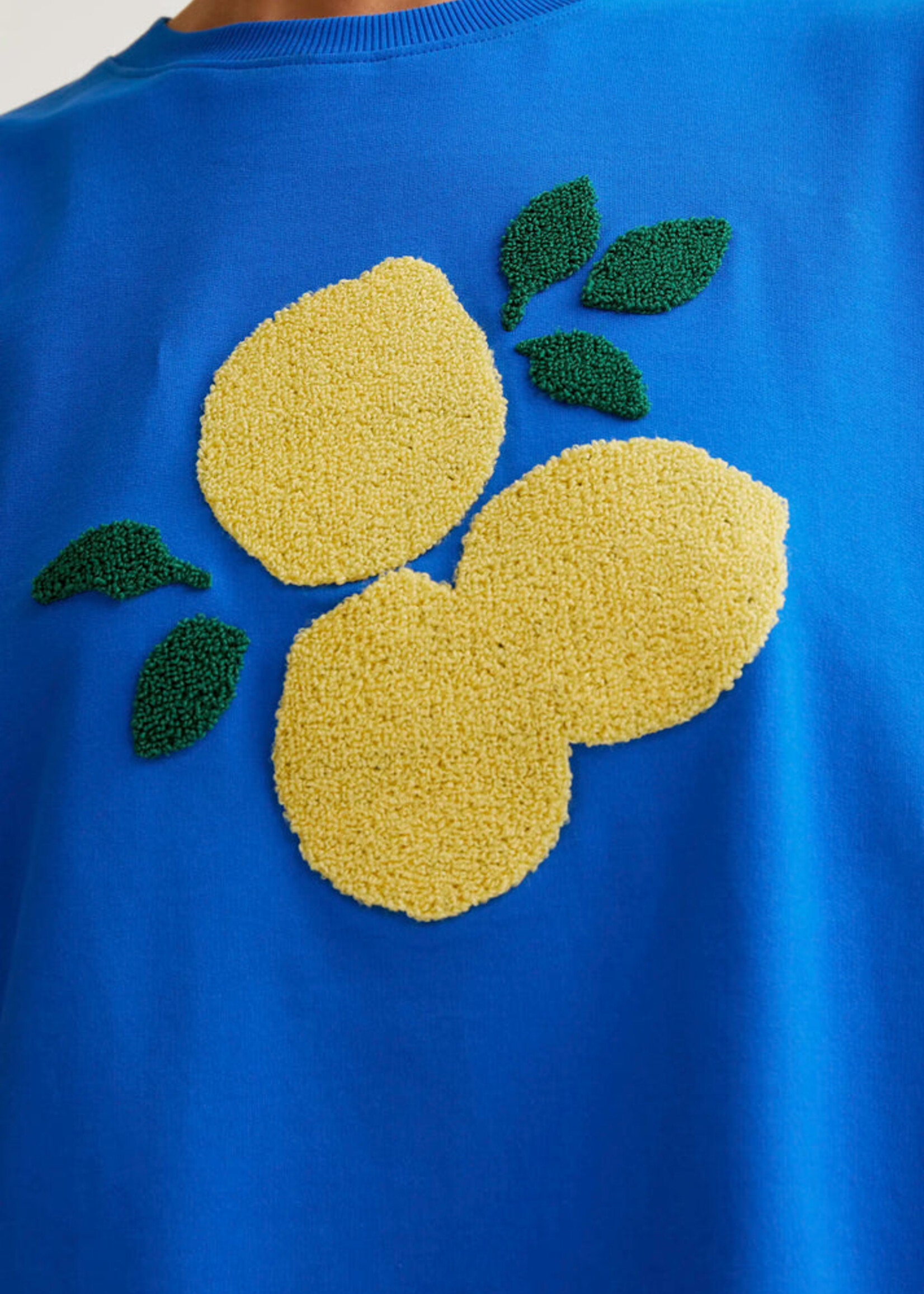 Compañía Fantástica  Compañía Fantástica Lemon Embroidery Sweatshirt - Blue