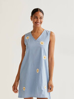 Compañía Fantástica Compañía Fantástica Robe Brodée De Marguerites - Light Blue