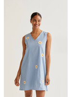 Compañía Fantástica Compañía Fantástica Daisy Embroidery Dress - Light Blue