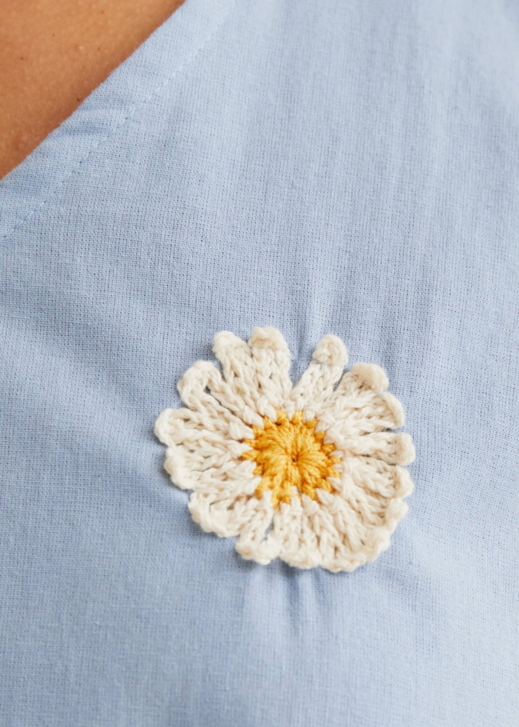 Compañía Fantástica  Compañía Fantástica Robe Brodée De Marguerites - Light Blue