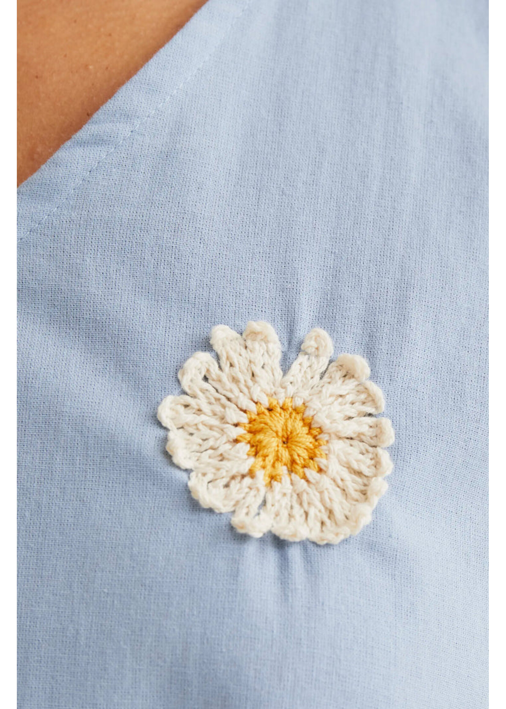 Compañía Fantástica  Compañía Fantástica Robe Brodée De Marguerites - Light Blue