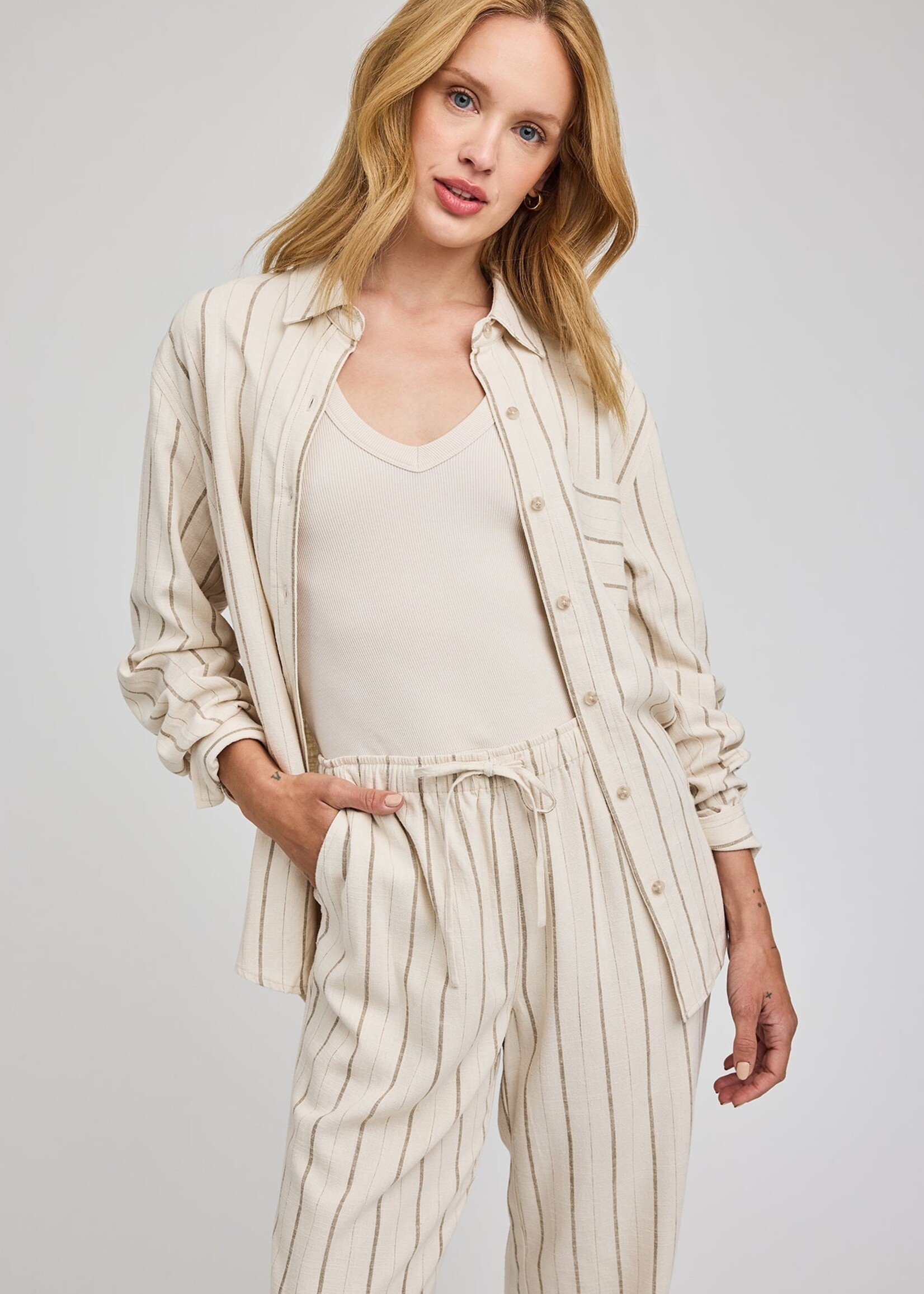 Gentle Fawn Portia Shirt - Linen Stripe