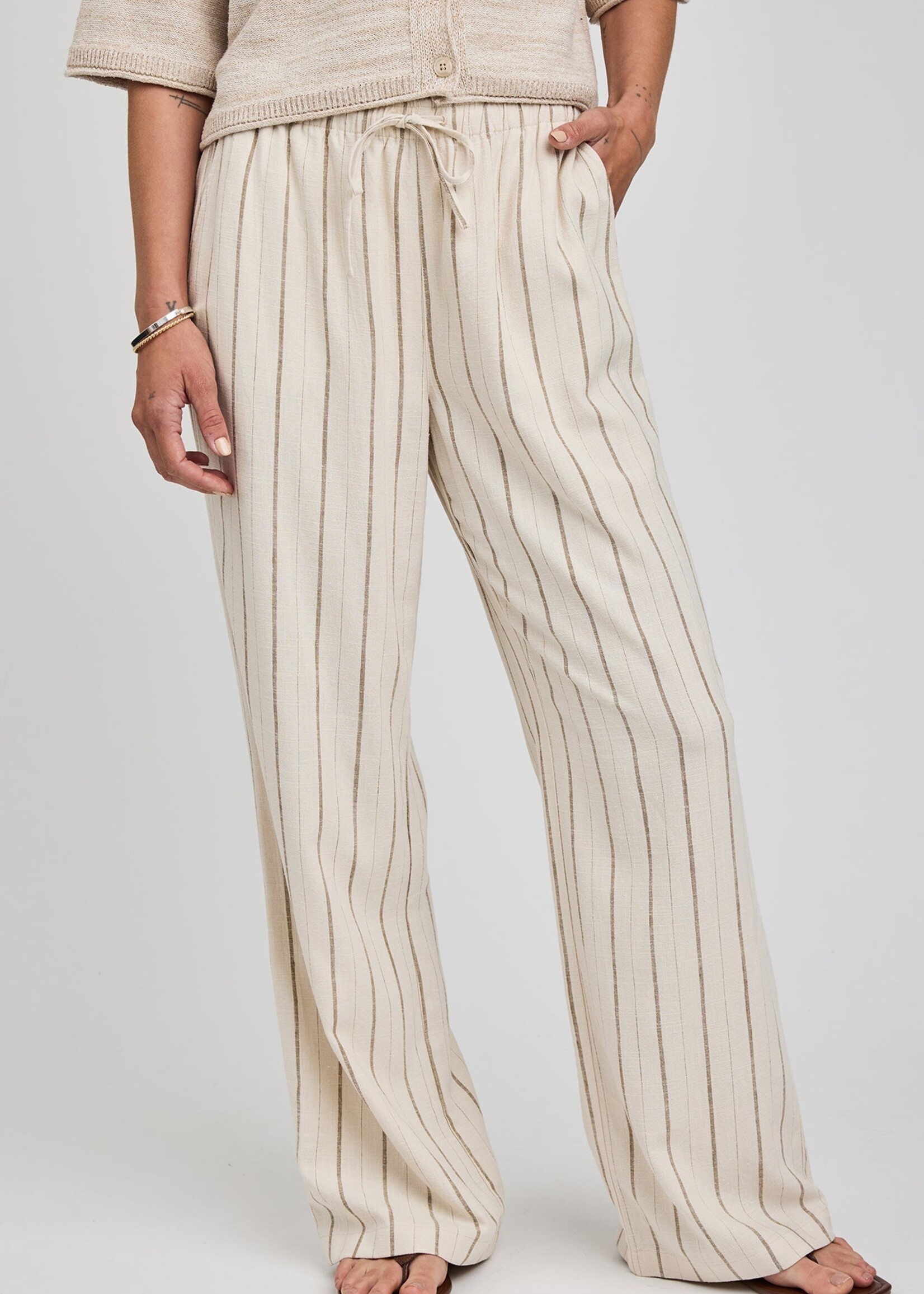 Gentle Fawn Finley Linen Pant - Linen Stripe
