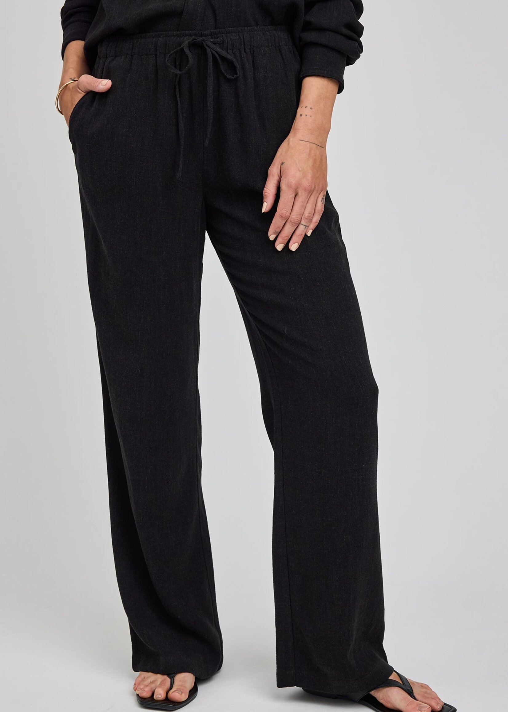 Gentle Fawn Finley Linen Pant - Black