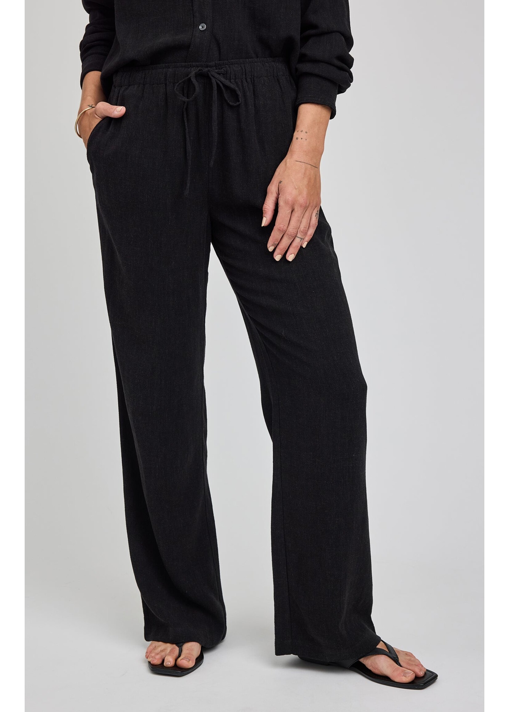Gentle Fawn Finley Linen Pant - Black