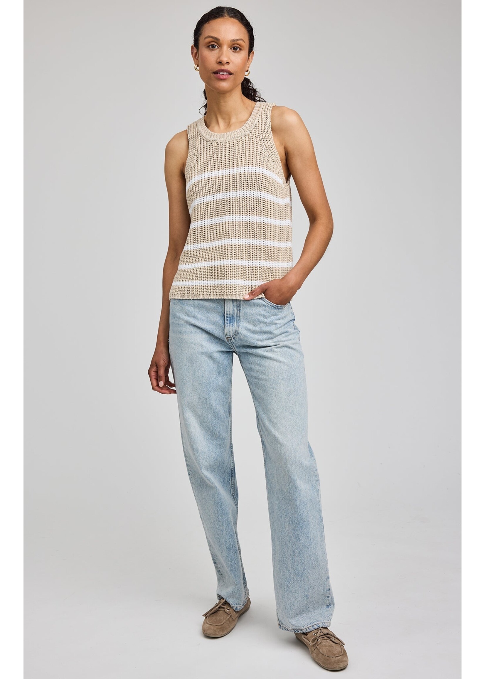 Gentle Fawn Débardeur Andrea En Maille - White Stripe