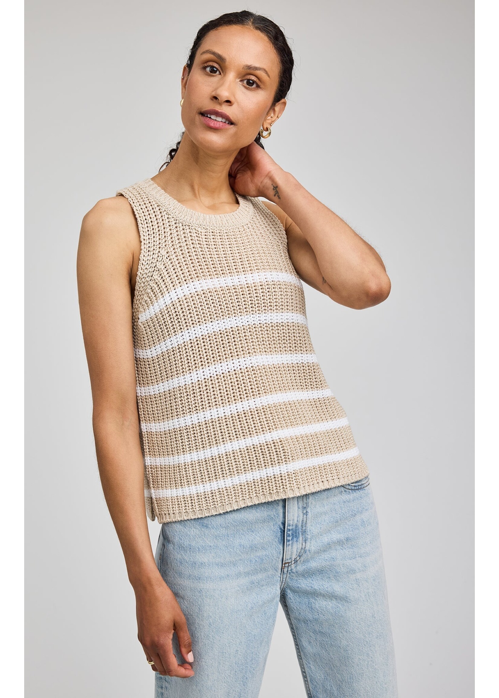 Gentle Fawn Débardeur Andrea En Maille - White Stripe
