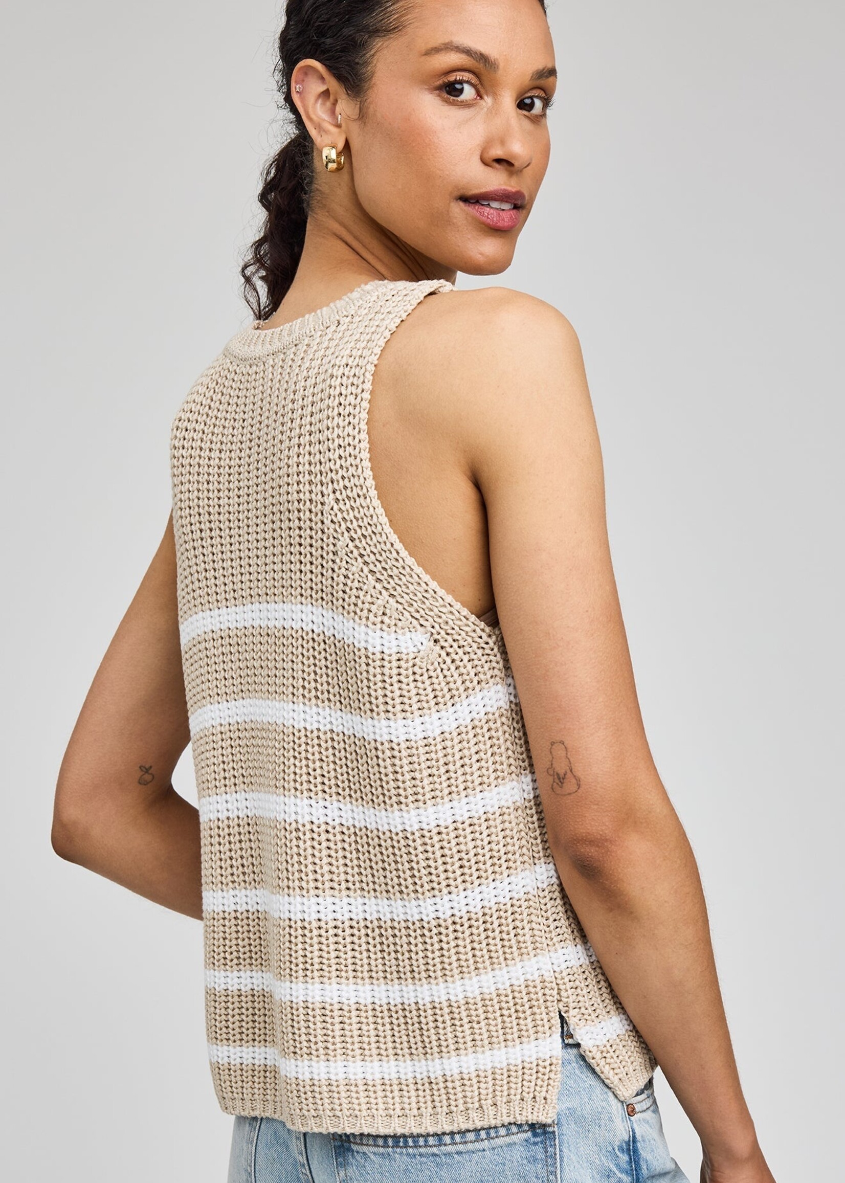 Gentle Fawn Andrea Knit Top - White Stripe