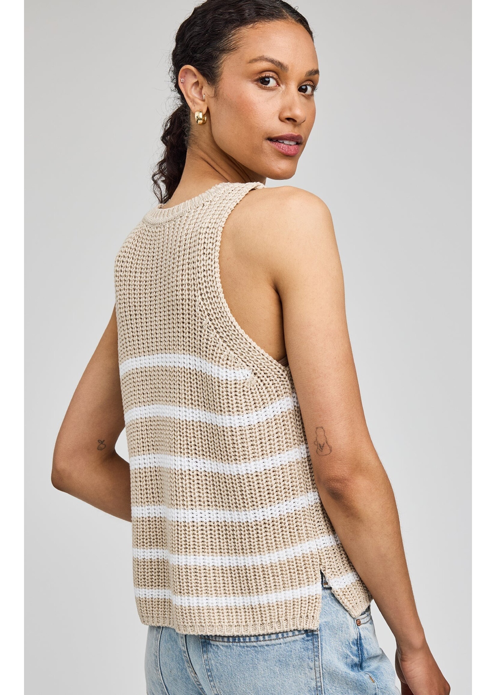 Gentle Fawn Andrea Knit Top - White Stripe
