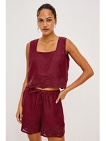 Rails Rails Jenner Short - Berry Hibiscus Embroidery