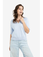 Yaya Women YAYA SS Sweater With Coll - Ice Blue