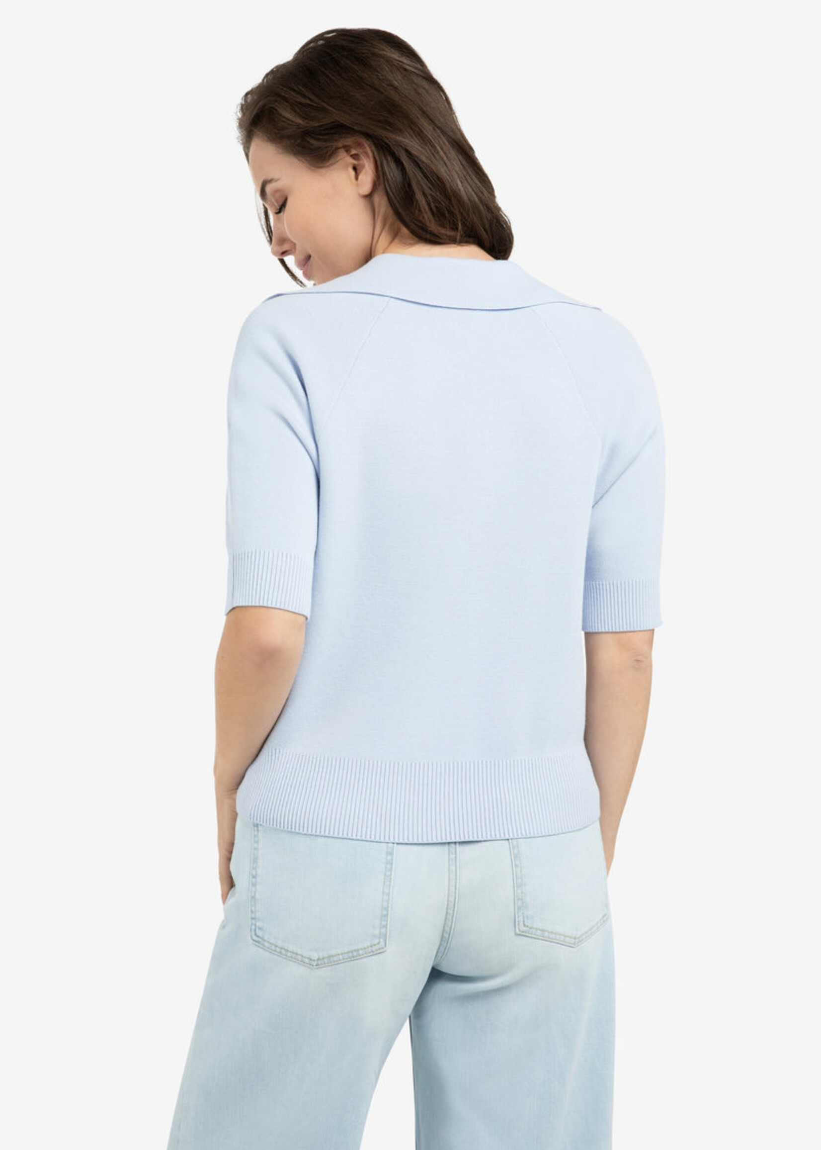 Yaya Women YAYA SS Sweater With Coll - Ice Blue