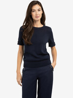 Yaya Women YAYA Pull En Maille À Manches Retroussées - Navy