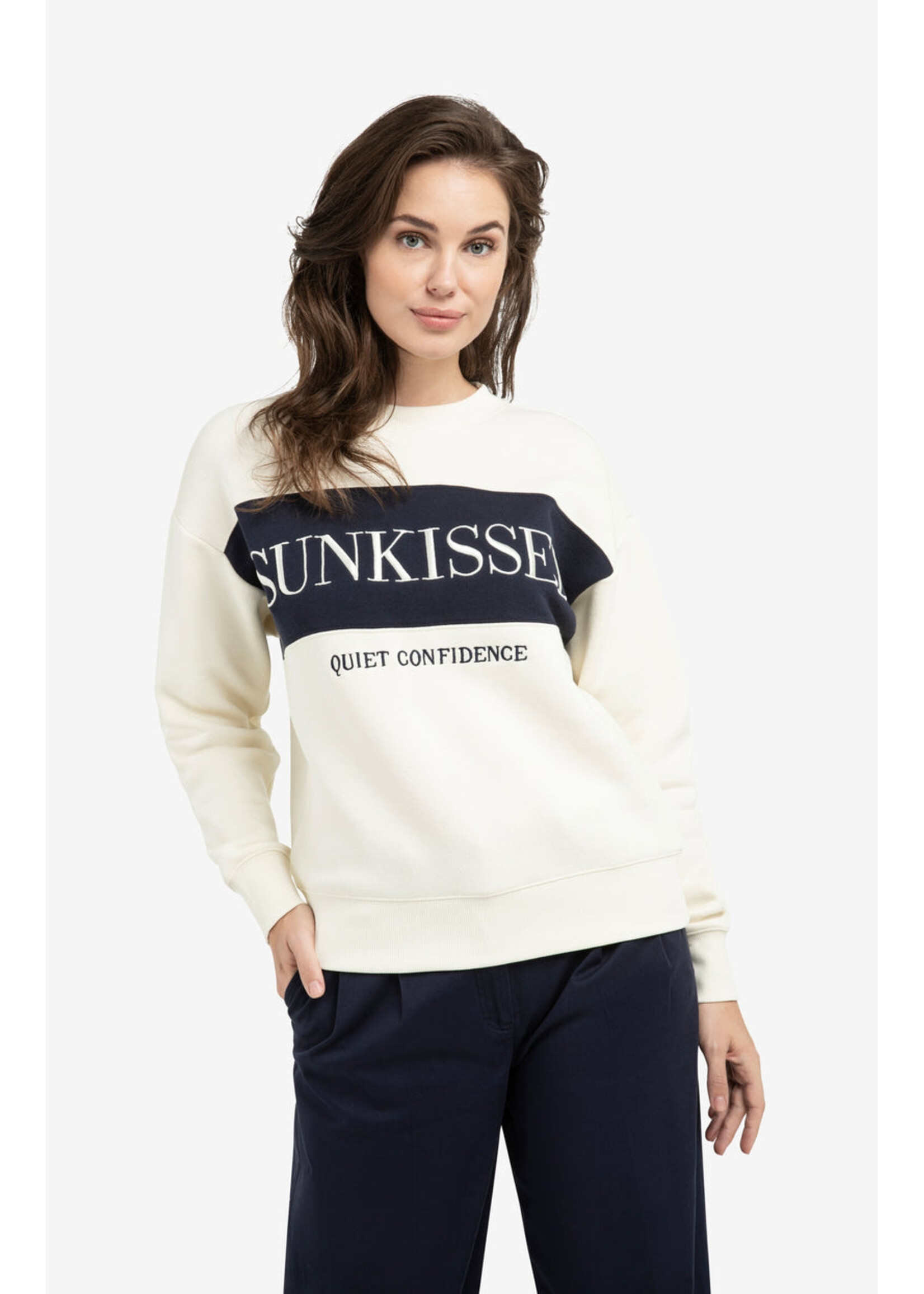 Yaya Women YAYA Colorblock Sweatshirt - Navy