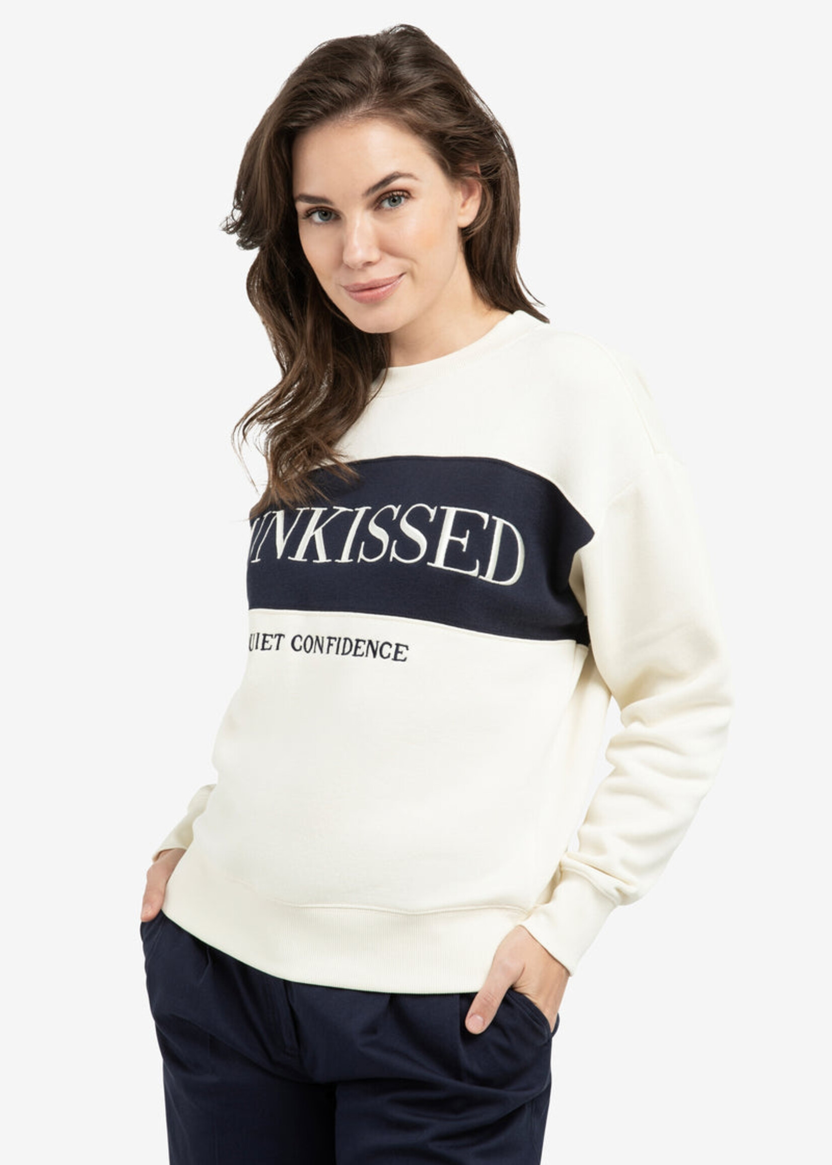 Yaya Women YAYA Colorblock Sweatshirt - Navy