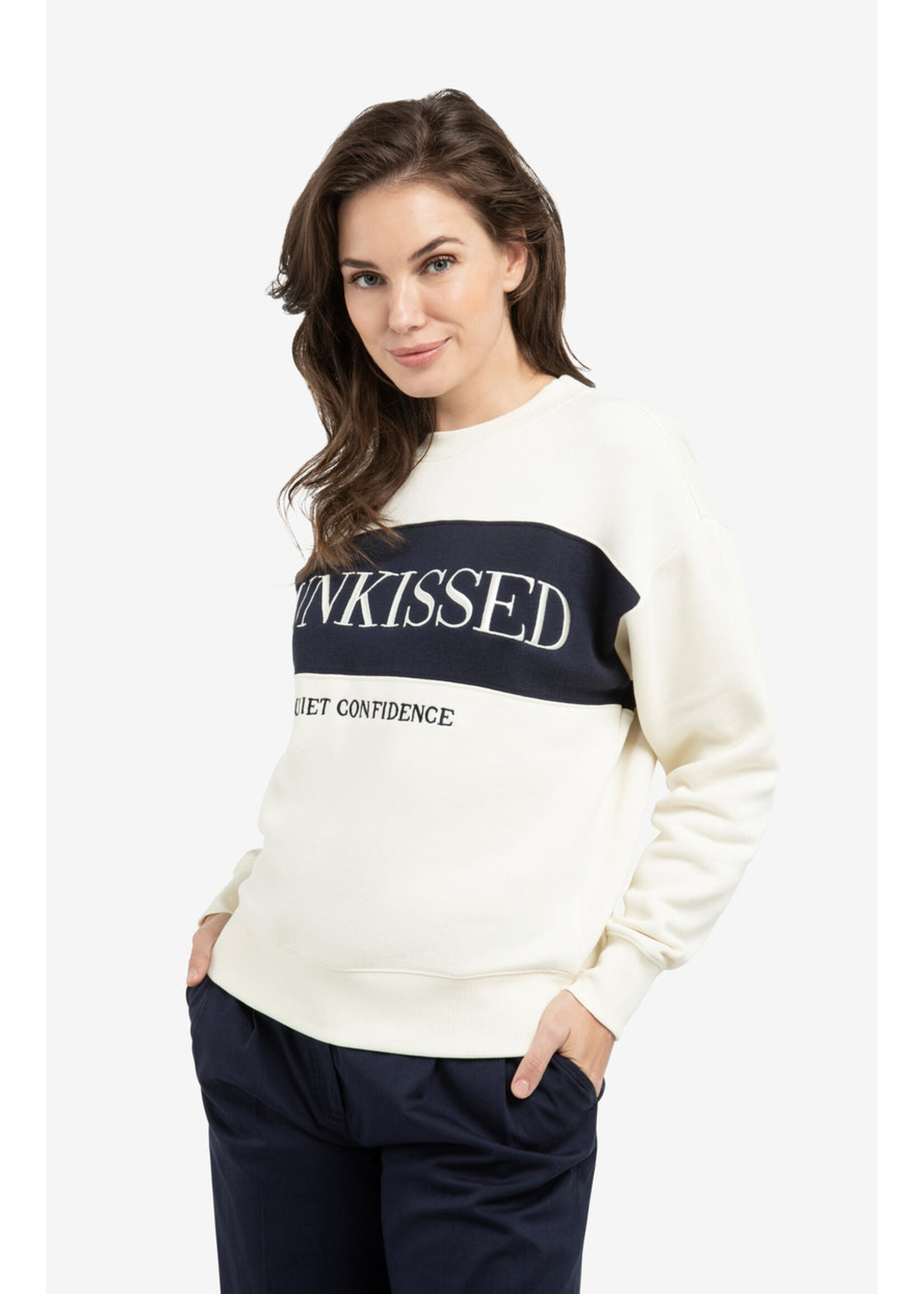 Yaya Women YAYA Colorblock Sweatshirt - Navy