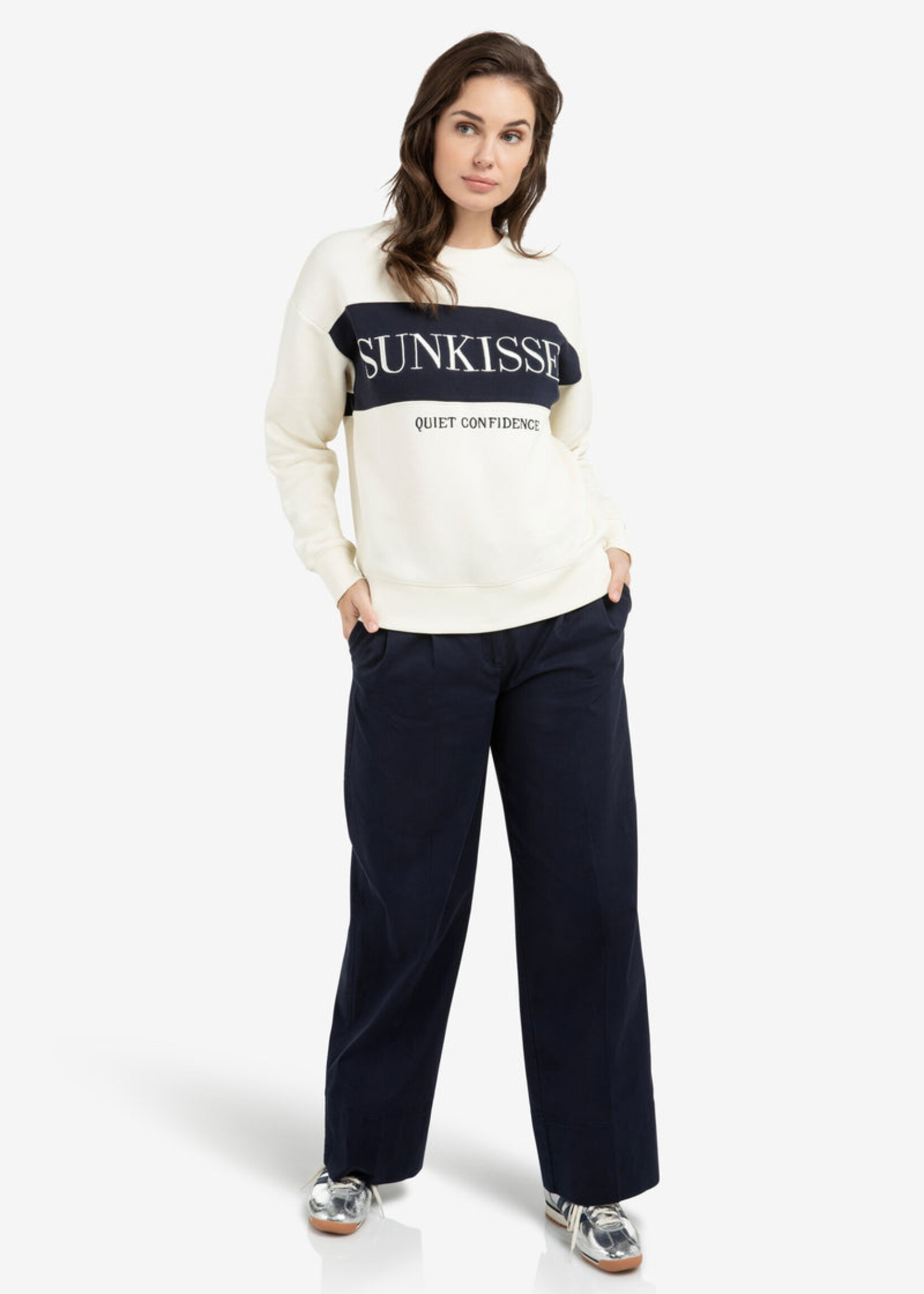 Yaya Women YAYA Sweat-Shirt Colorblock - Navy