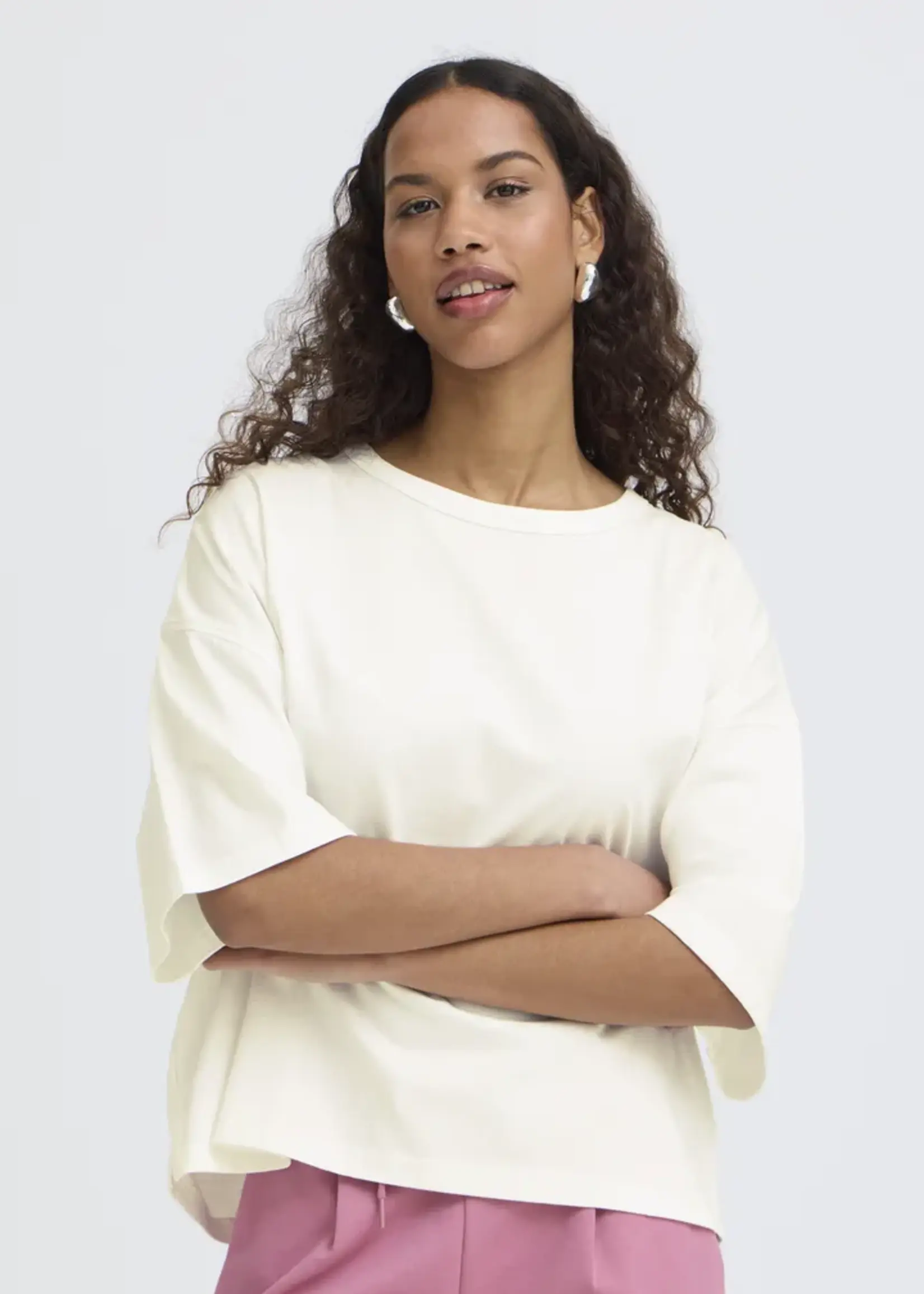 ICHI ICHI T-Shirt Ample IHPalmer - Cloud Dancer