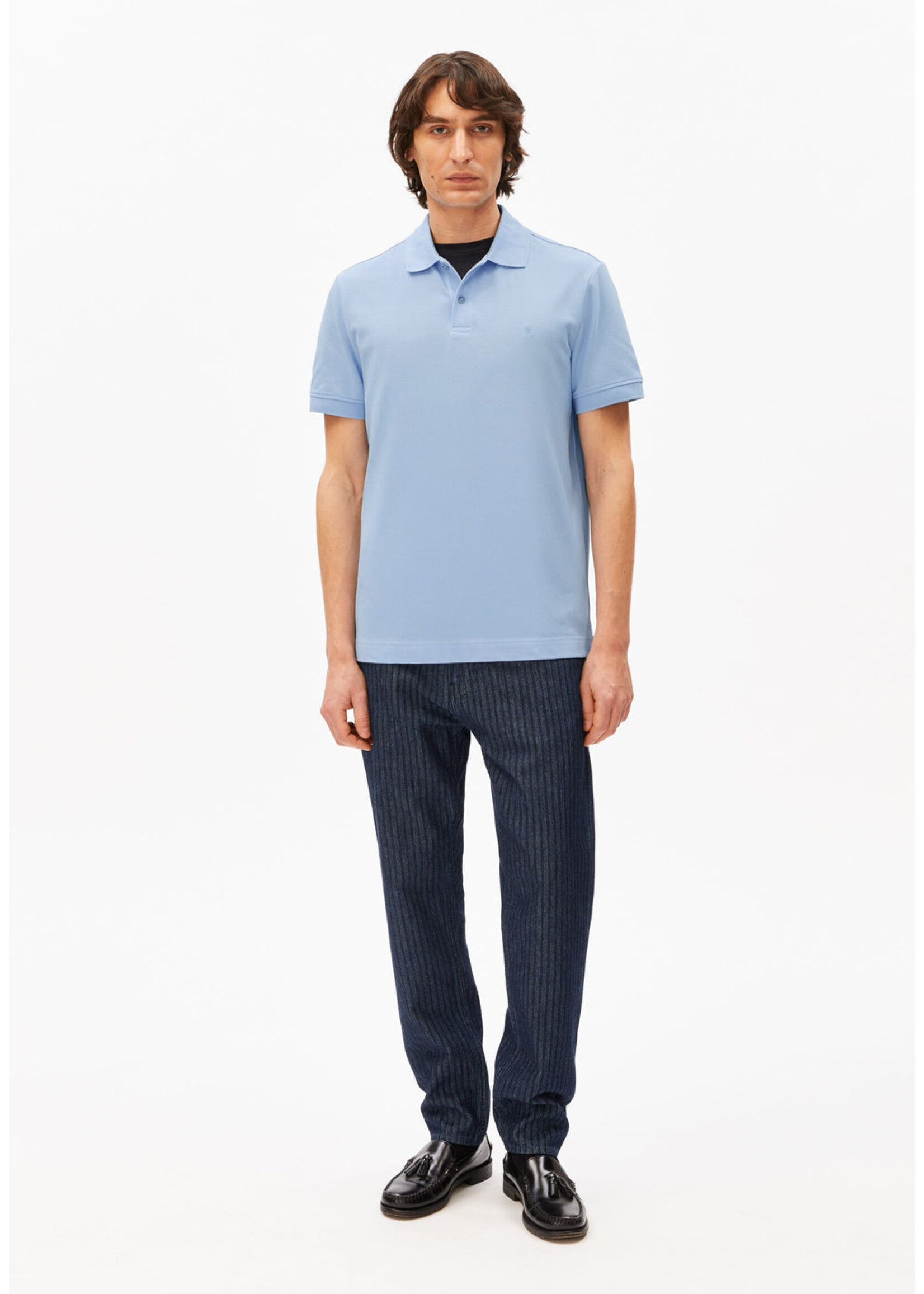 Armedangels Armedangels Polo Maario - Wedgwood
