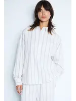 ICHI ICHI IHNamia LS Blouse - Birch W/Blue Stripe
